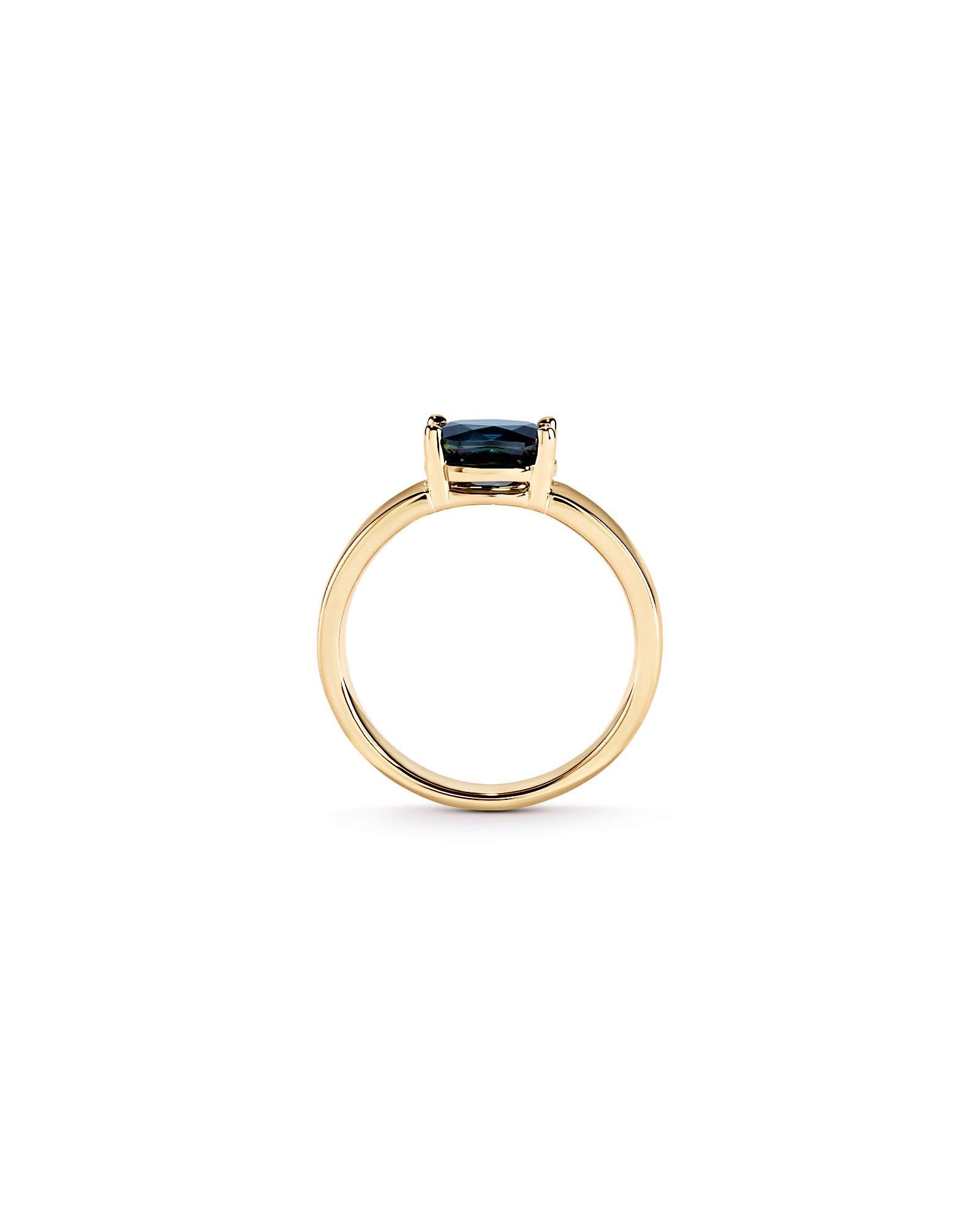 Australian Parti Sapphire East-to-West Set Ring 10kt Yellow Gold