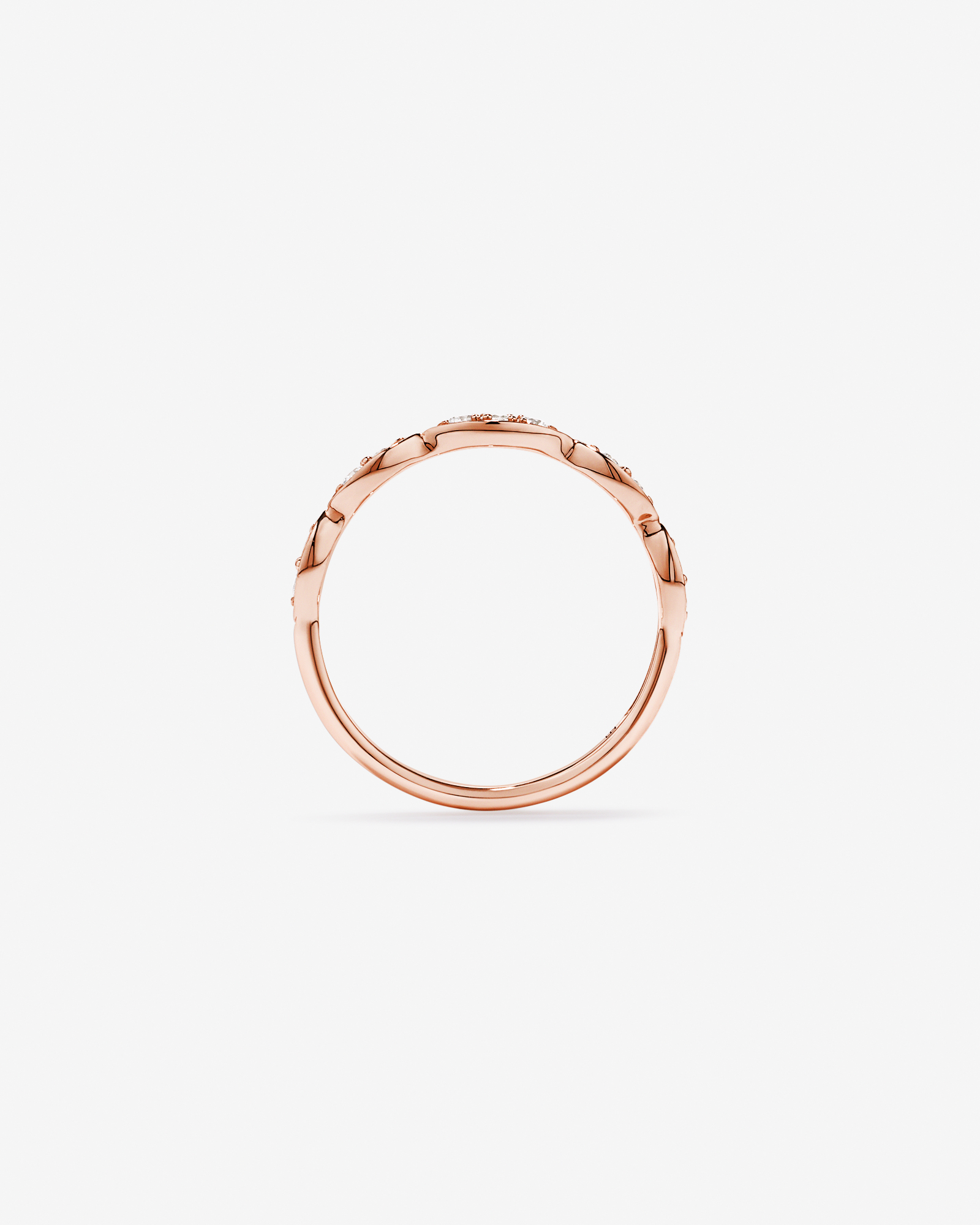 0.20TW Diamond Twist Wedding Band 14kt Rose Gold