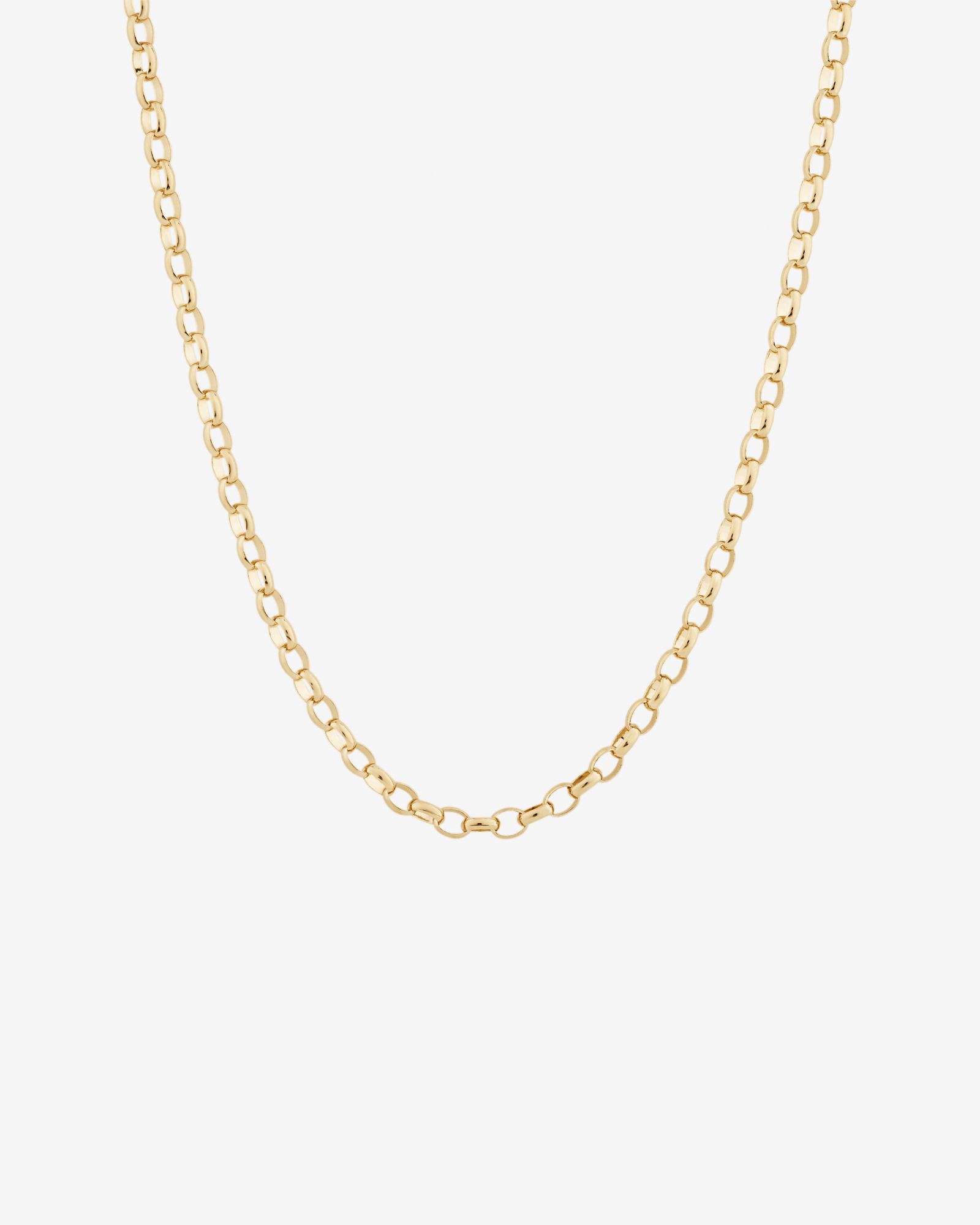 55cm (22") Solid Oval Belcher Chain 10kt Yellow Gold