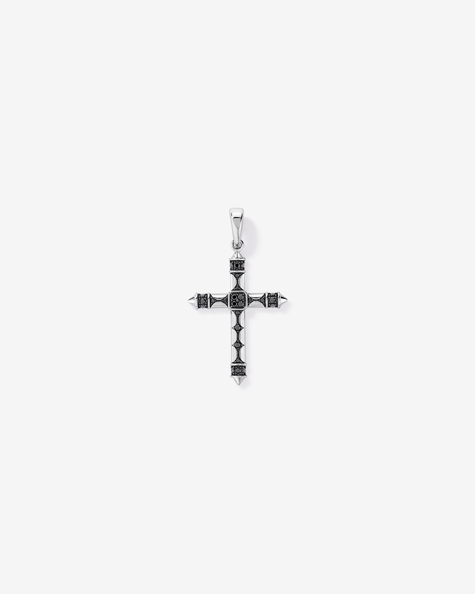 0.38 Carat TW Black Diamond Cross Pendant in Sterling Silver