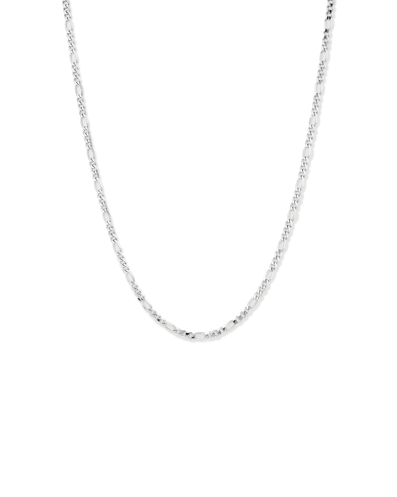 55cm (22") 3.75mm Width Figaro Chain Necklace in Sterling Silver