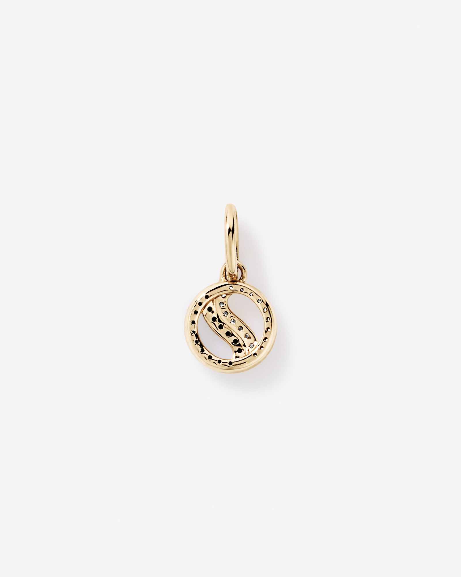 Diamond Ying & Yang Pendant in 10kt Yellow Gold