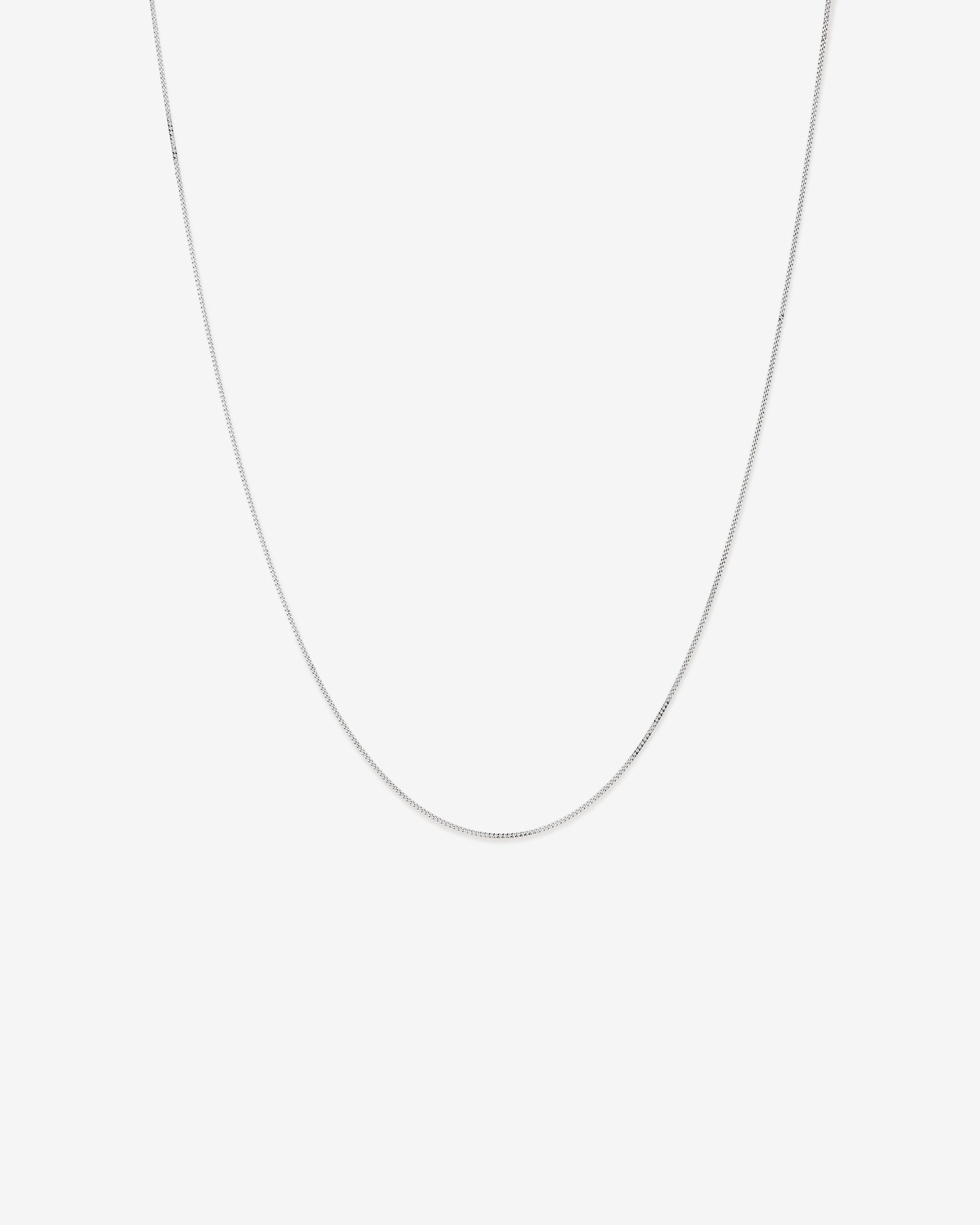 Collier Chaîne Fine Curb En Argent Sterling, 55 Cm (22 Po), Largeur 1-1,5 Mm
