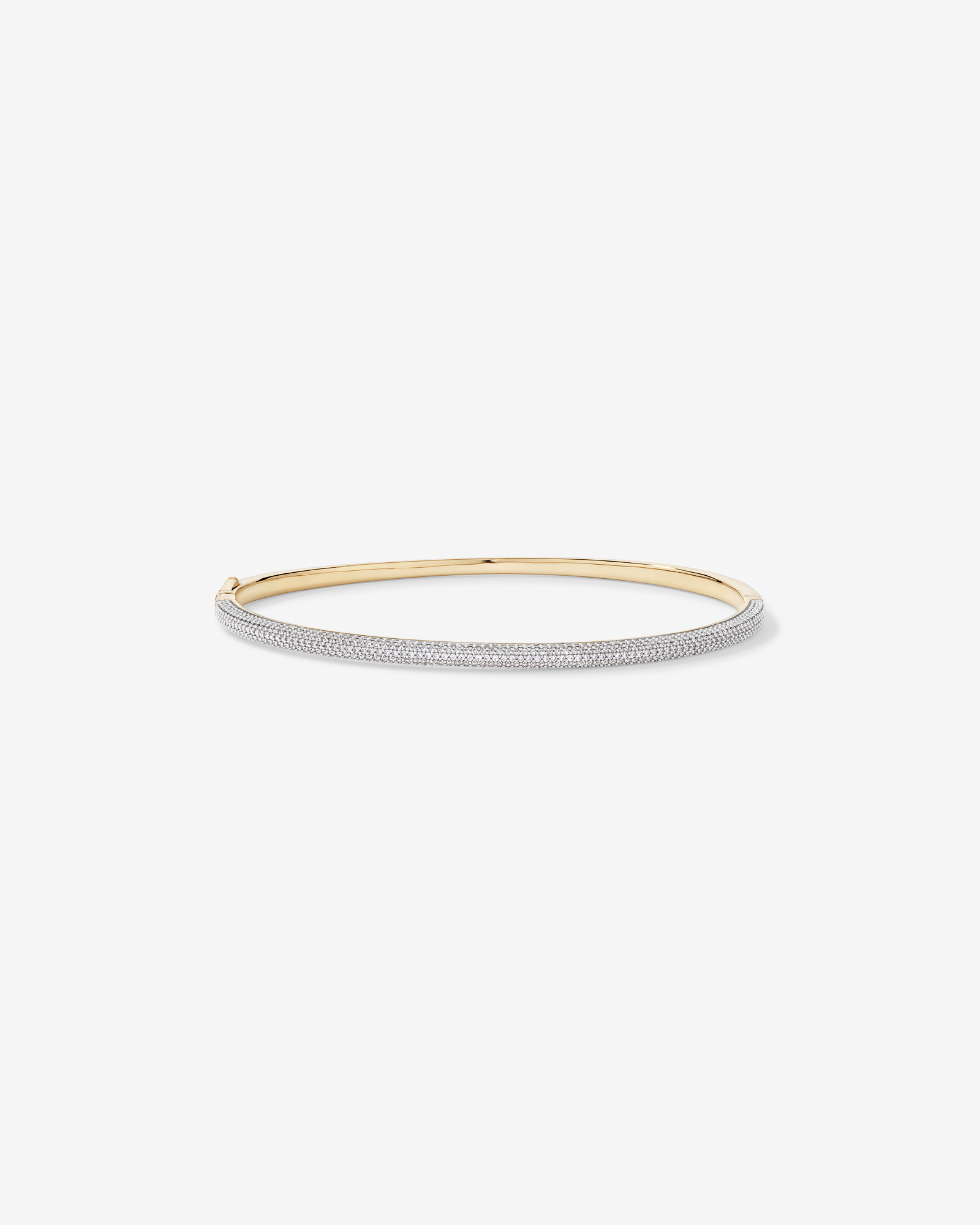 62mm Slim Pavé Hinged Bangle with Cubic Zirconia in 18kt Vermeil