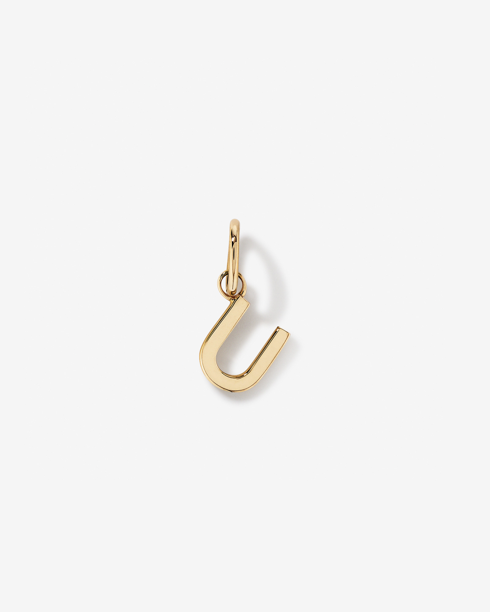 Letter U Initial Pendant in 10kt Yellow Gold
