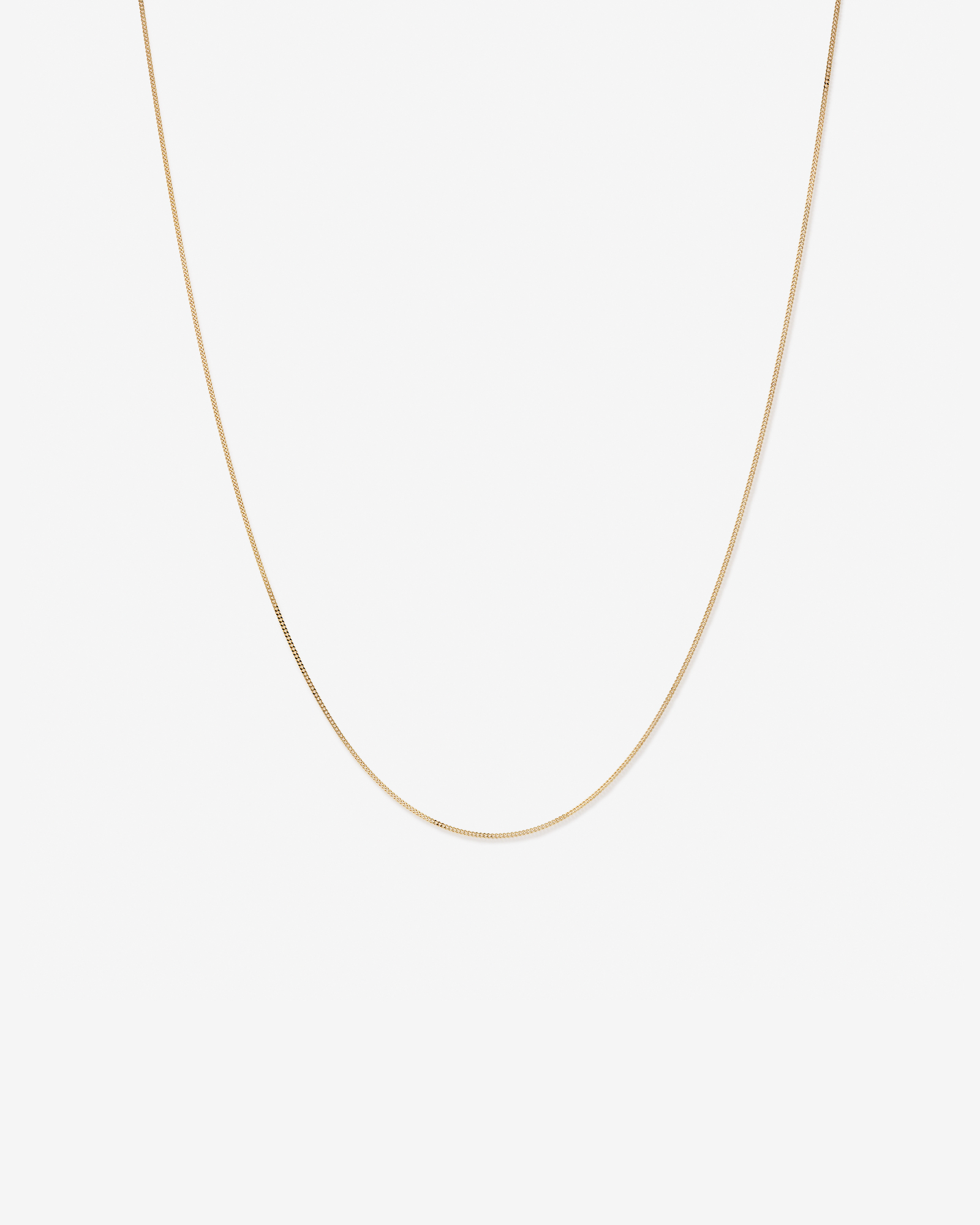 60cm (17") 1.05mm Width Solid Diamond Cut Curb Chain in 10kt Yellow Gold