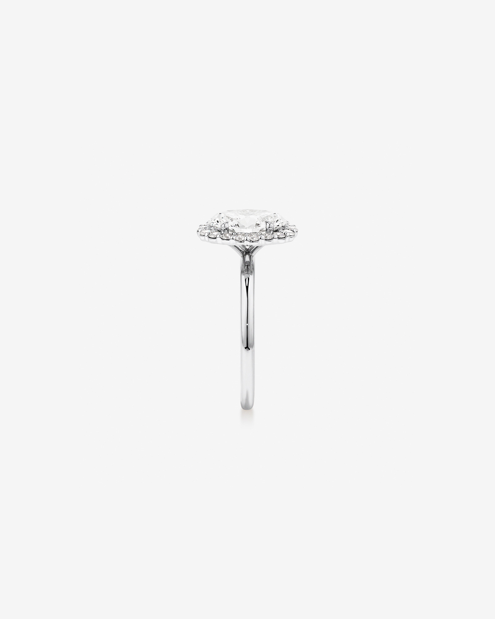 2.34 Carat TW Oval Cut Laboratory-Grown Diamond Halo Engagement Ring in 14kt Gold