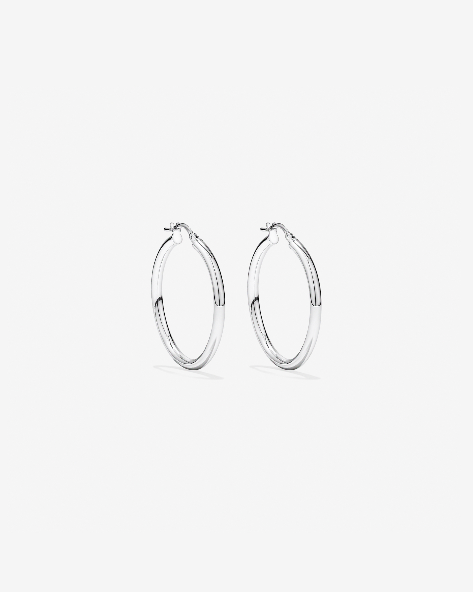 25mm Round Hoop Earrings in Sterling Silver