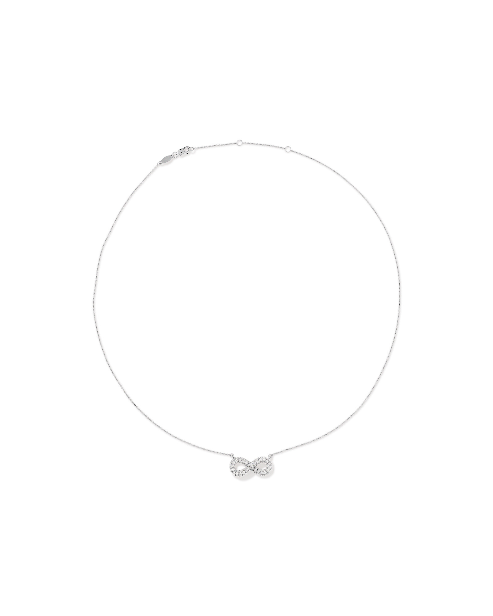 Cubic Zirconia Puff Infinity Pendant Necklace in Sterling Silver