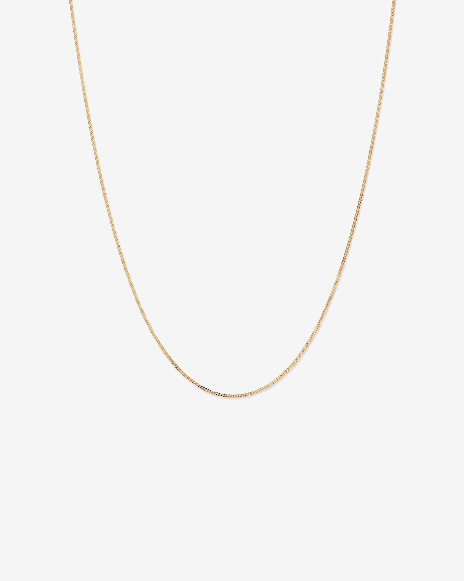 50cm (17") 1.44mm Width Solid Diamond Cut Curb Chain in 10kt Yellow Gold