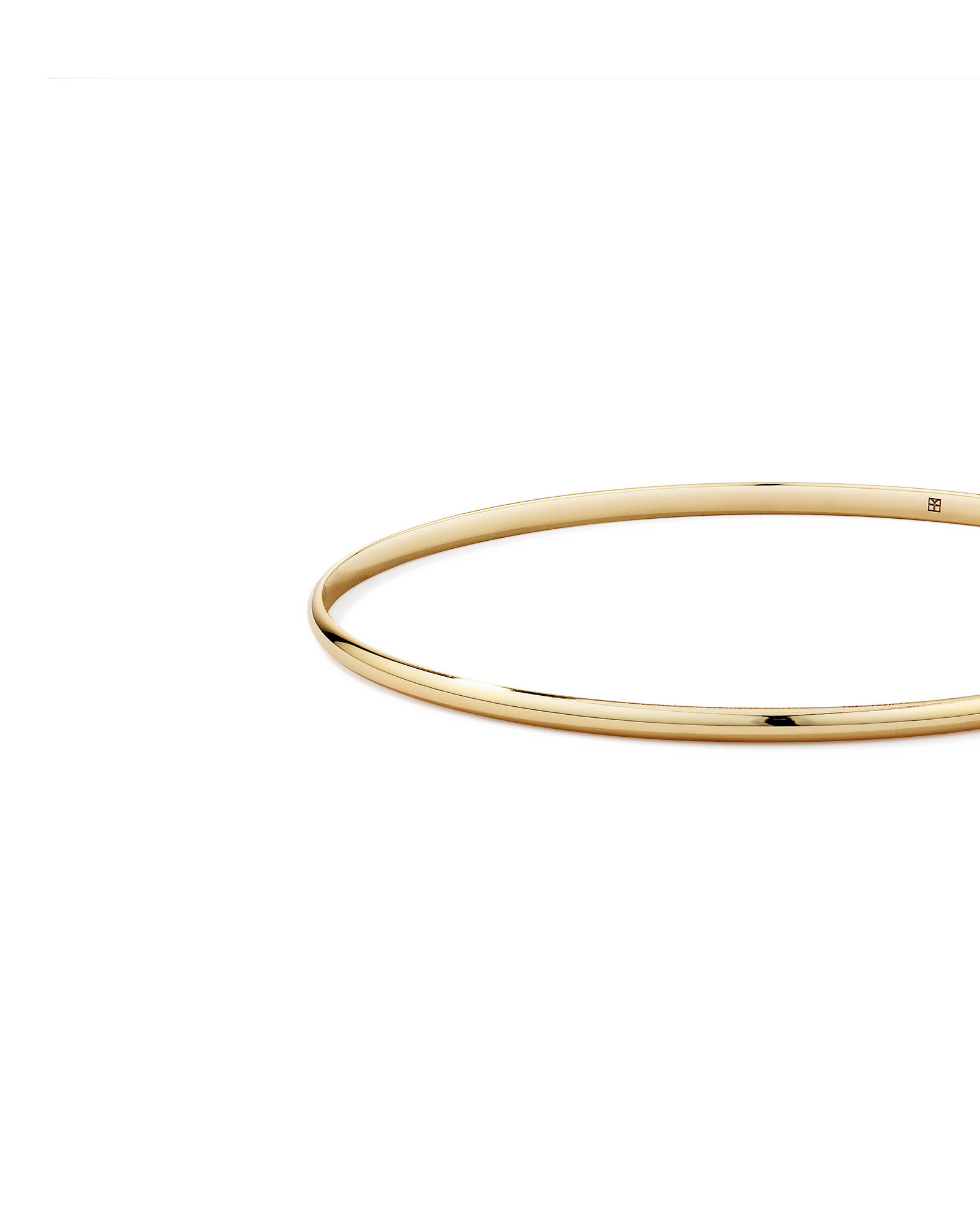 Bracelet ovale solide de 65 mm (2,5") de largeur 2,3 mm en or jaune 10 ct