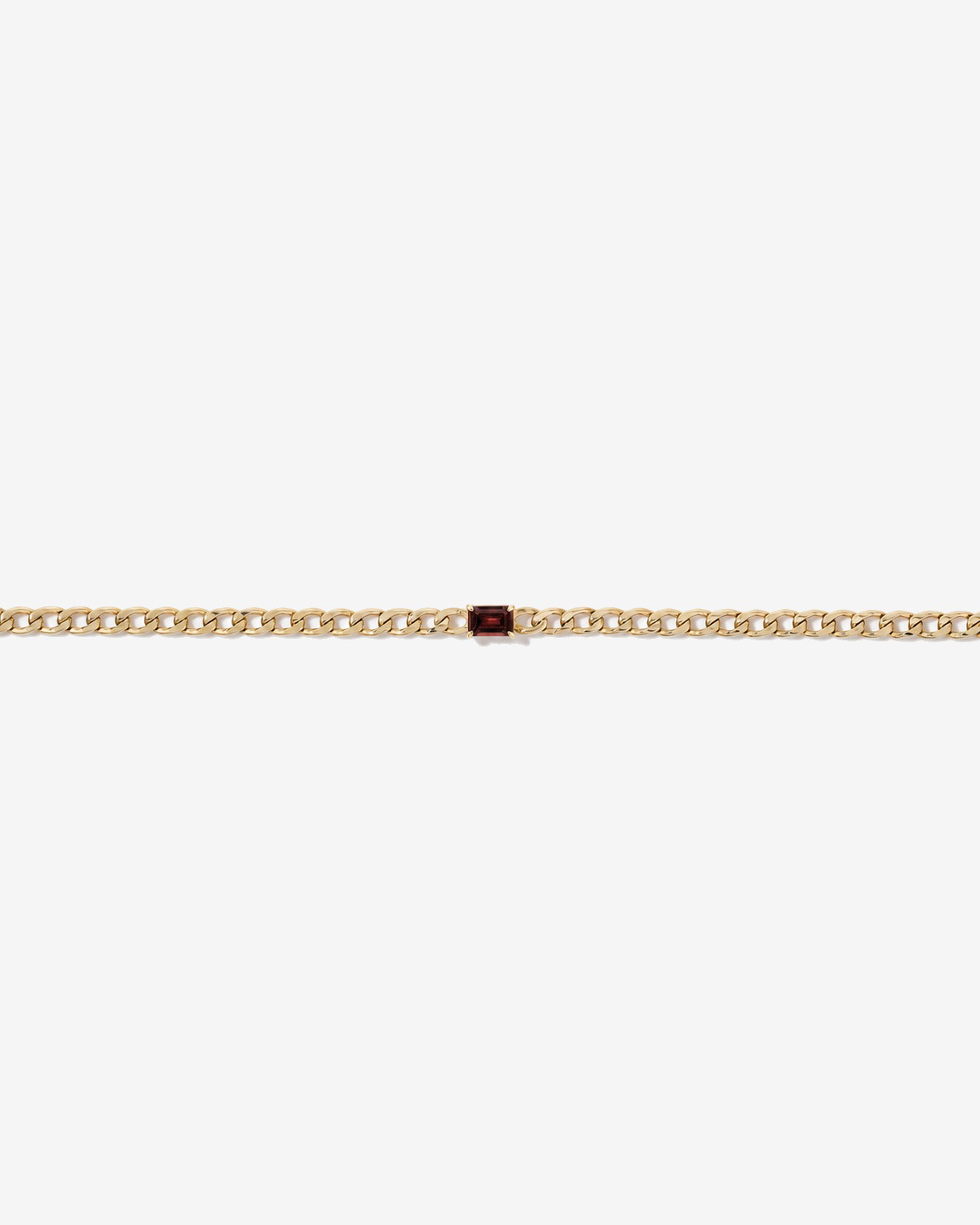 Bracelet gourmette Grenat en or jaune 10 ct