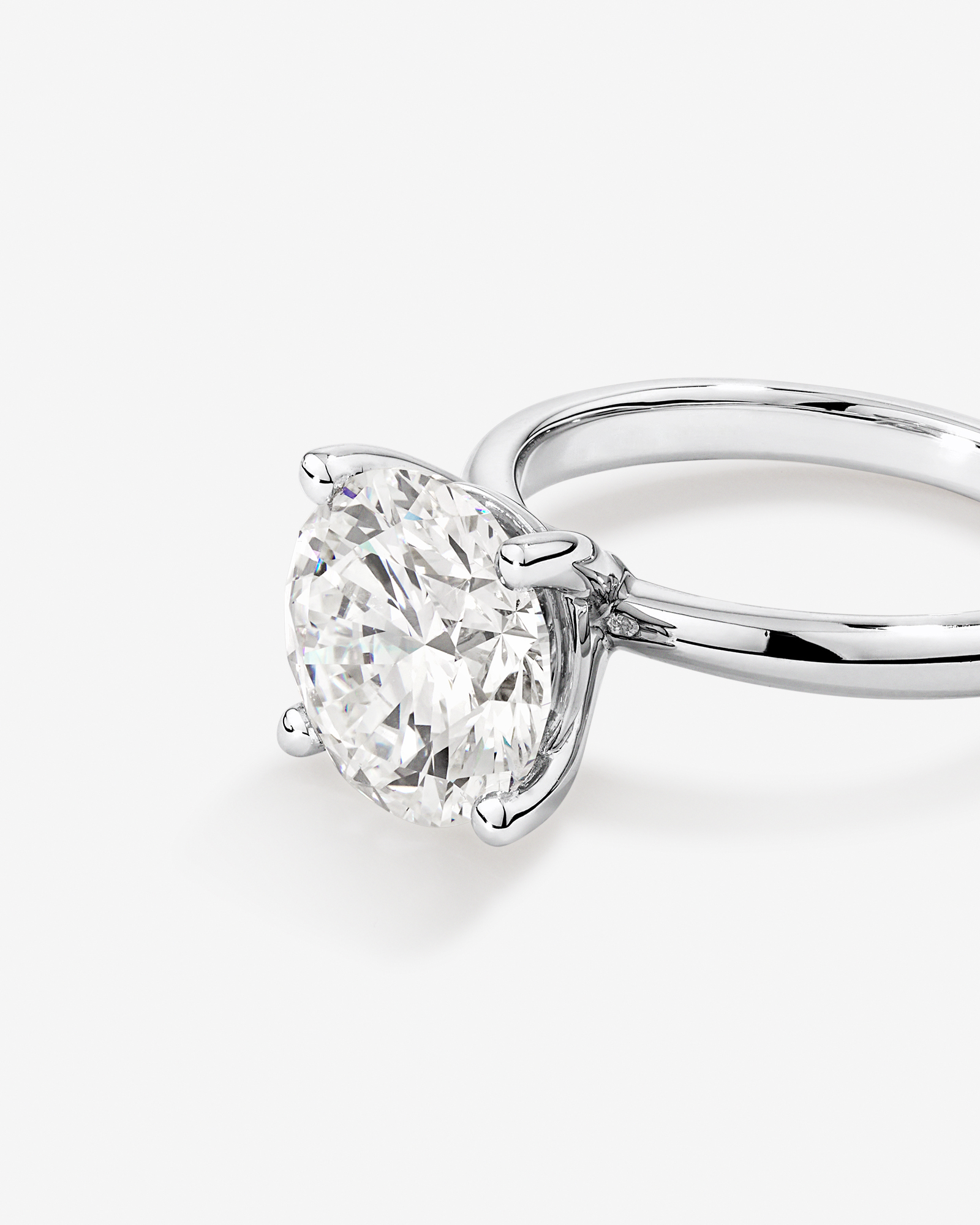 4.00 Carat TW Round Brilliant Laboratory-Grown Diamond Solitaire Engagement Ring in Platinum