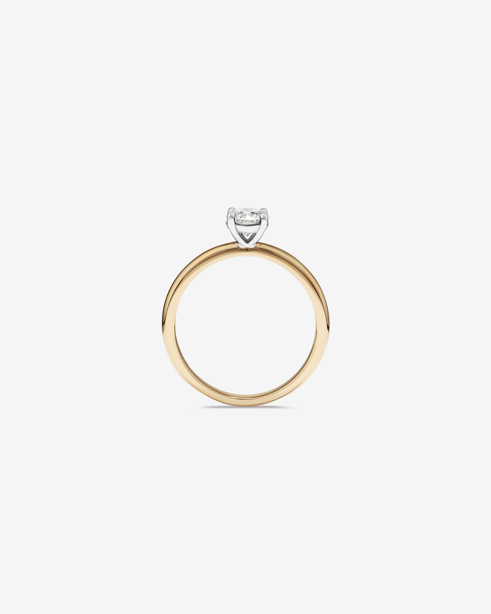 0.50 Carat TW Round Brilliant Diamond Solitaire Engagement Ring in 14kt Yellow and White Gold