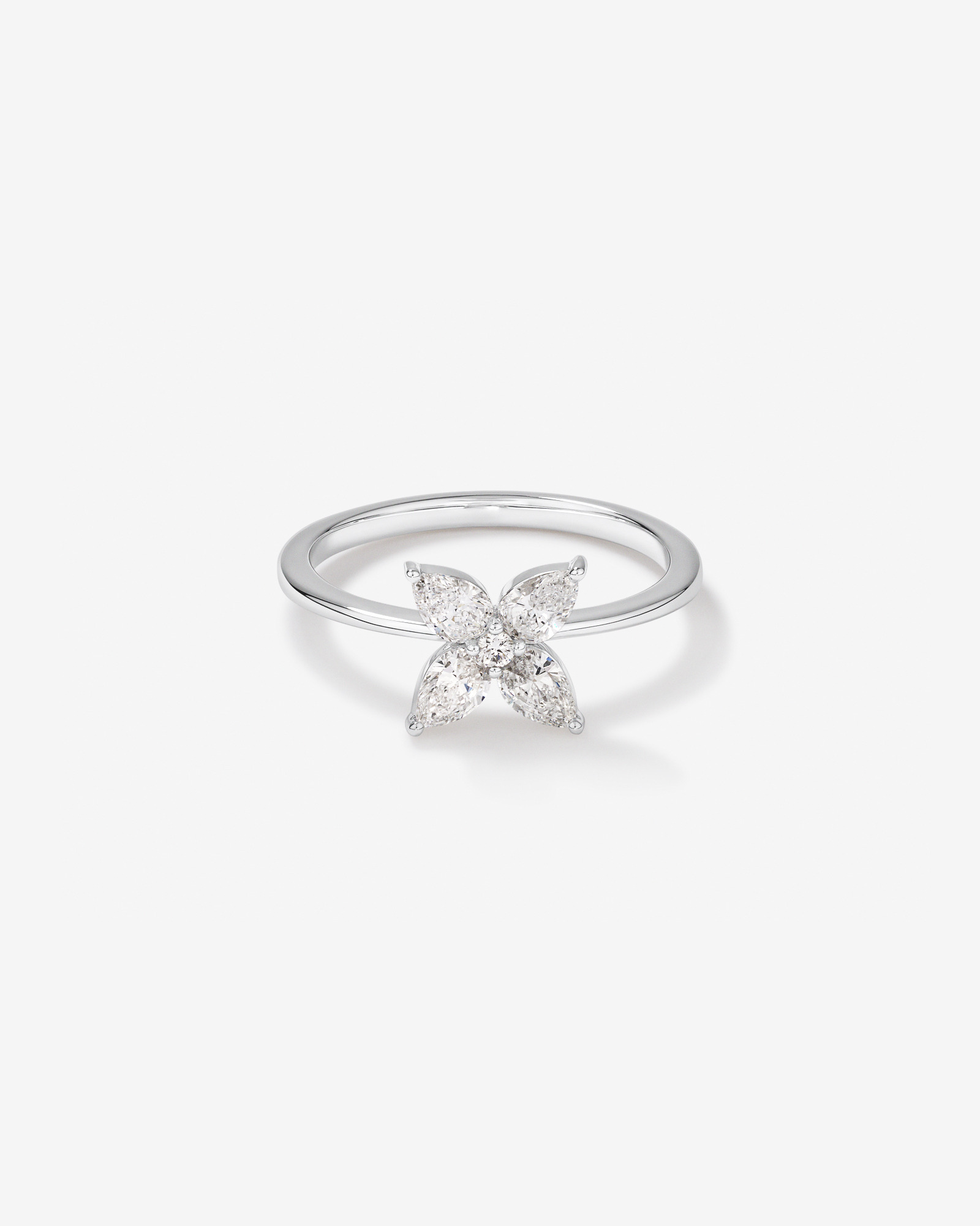 0.62 Carat TW Floret Laboratory-Grown Diamond Ring in 10kt White Gold