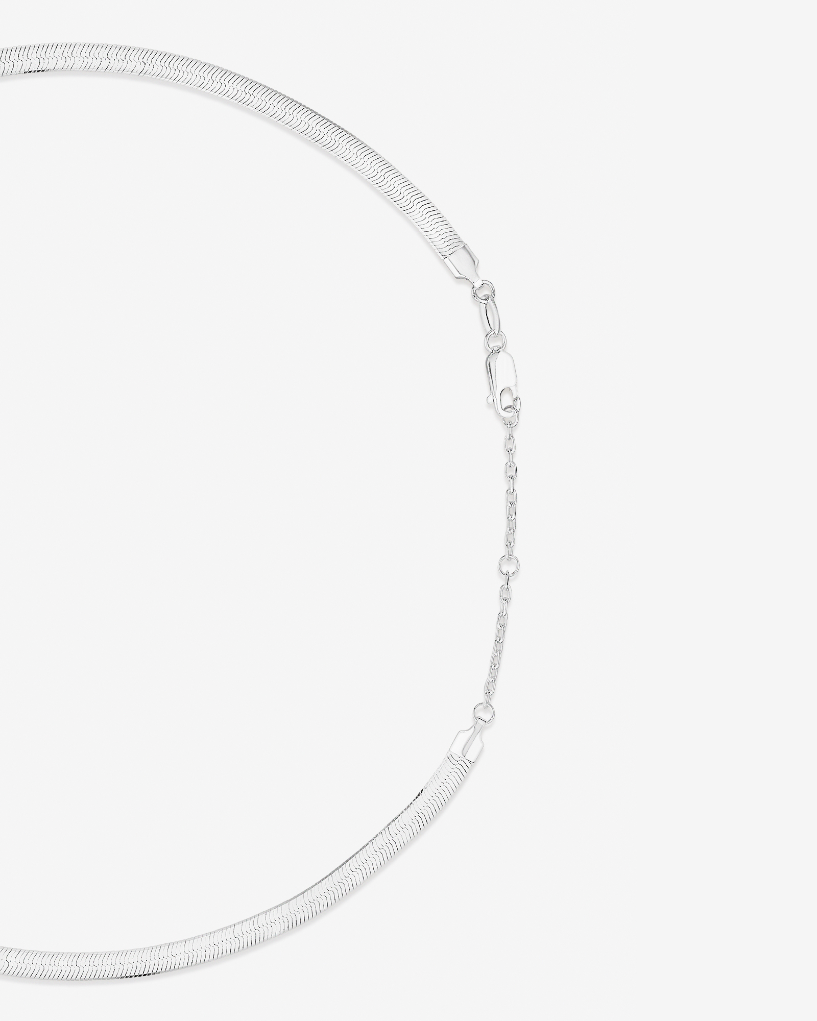 Chaîne serpentine de 45 cm en argent sterling, largeur de 4,5 à 5 mm