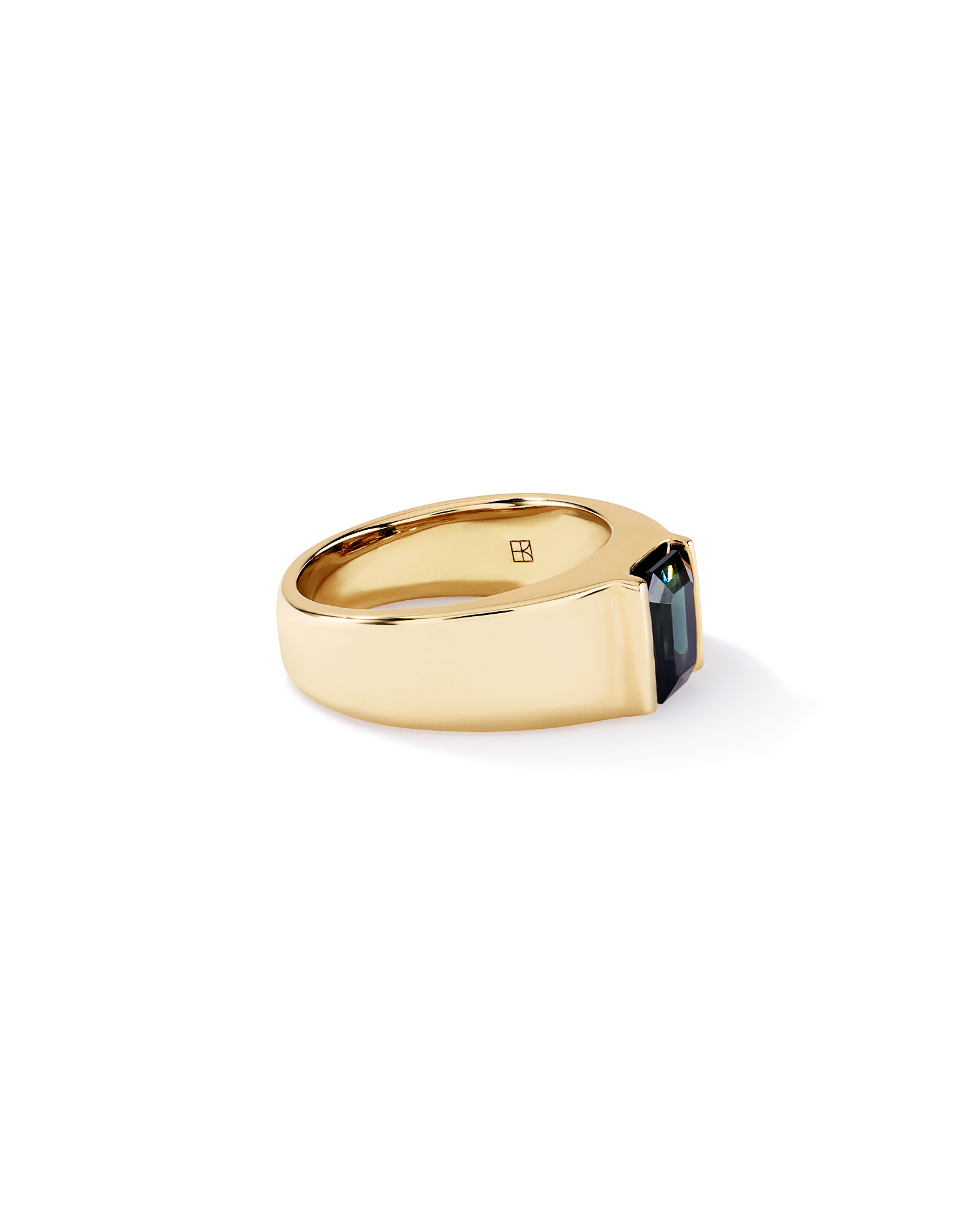 Australian Parti Sapphire Wide-Band Ring 10kt Yellow Gold