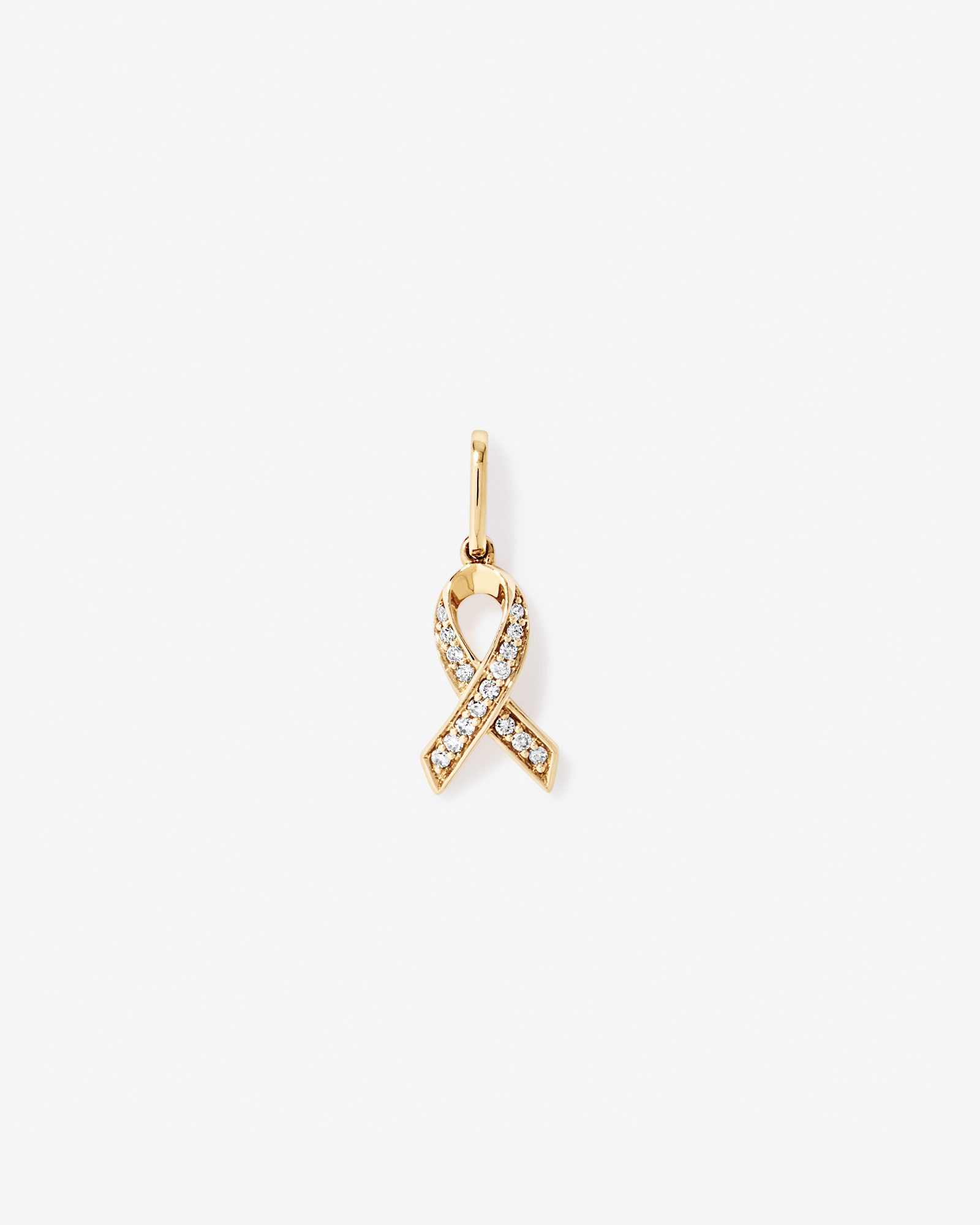 0.05TW Cancer Ribbon Pendant in 10kt Gold
