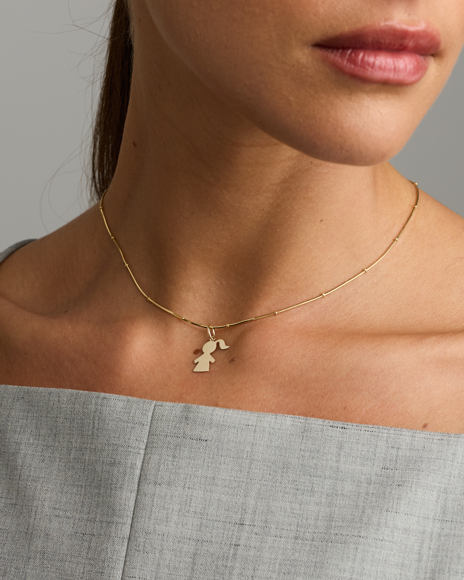 Girl Pendant in 10kt Yellow Gold