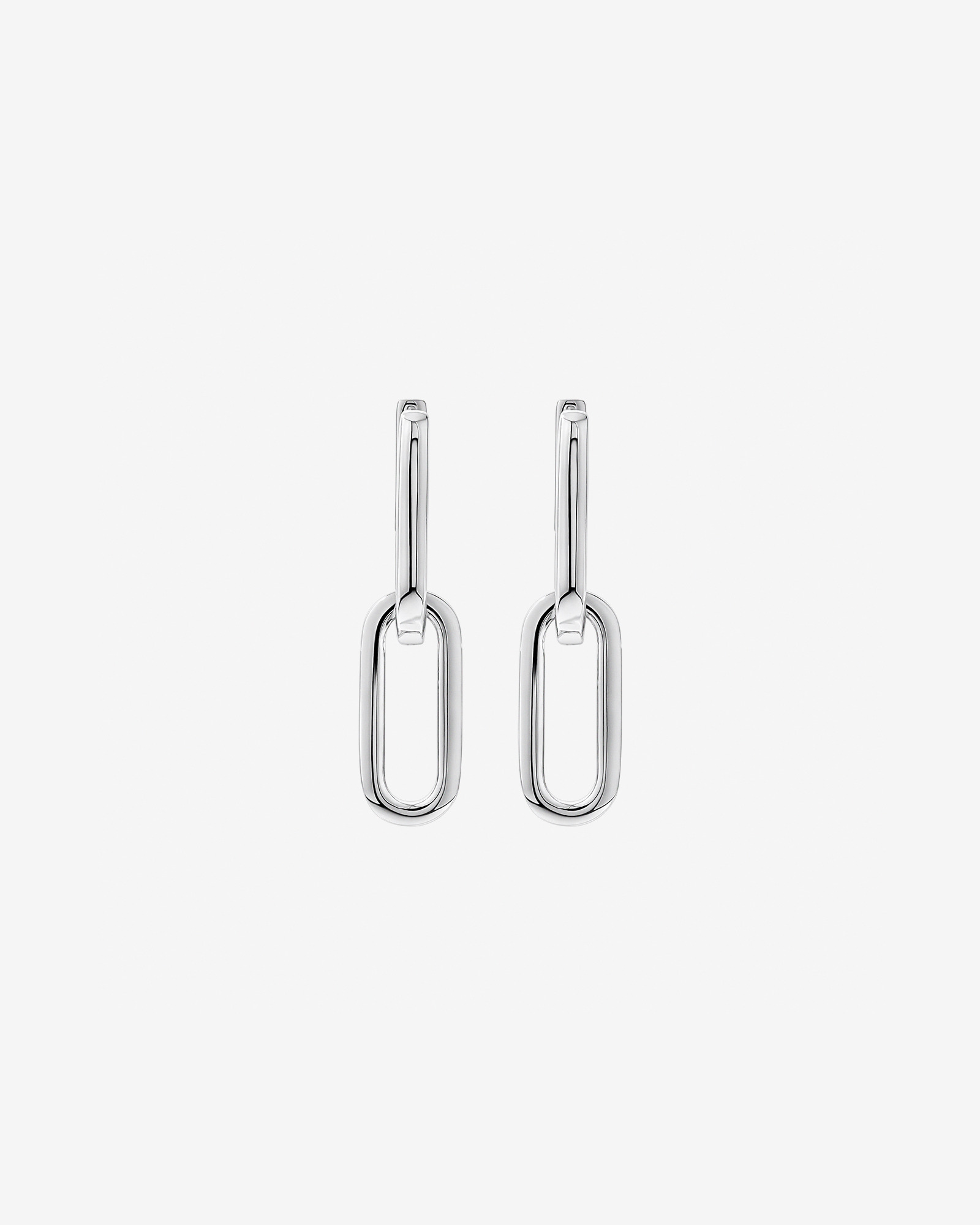 Boucles d’oreilles Huggie tombantes en argent sterling avec un lien de pince-papier