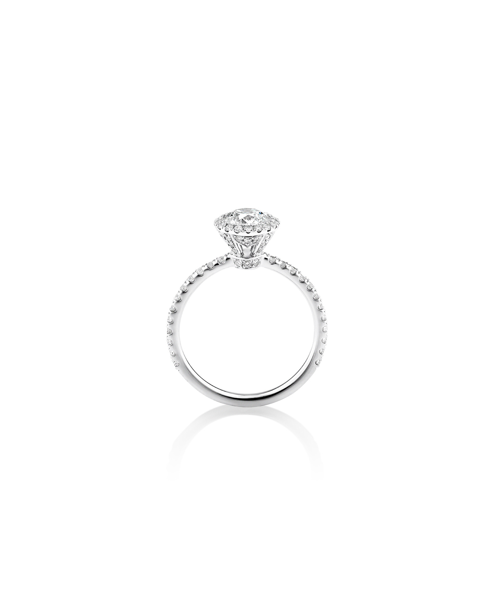 Bague de fiançailles en or blanc 18 K avec halo à diamants totalisant 1,36 ct Sir Michael Hill Designer