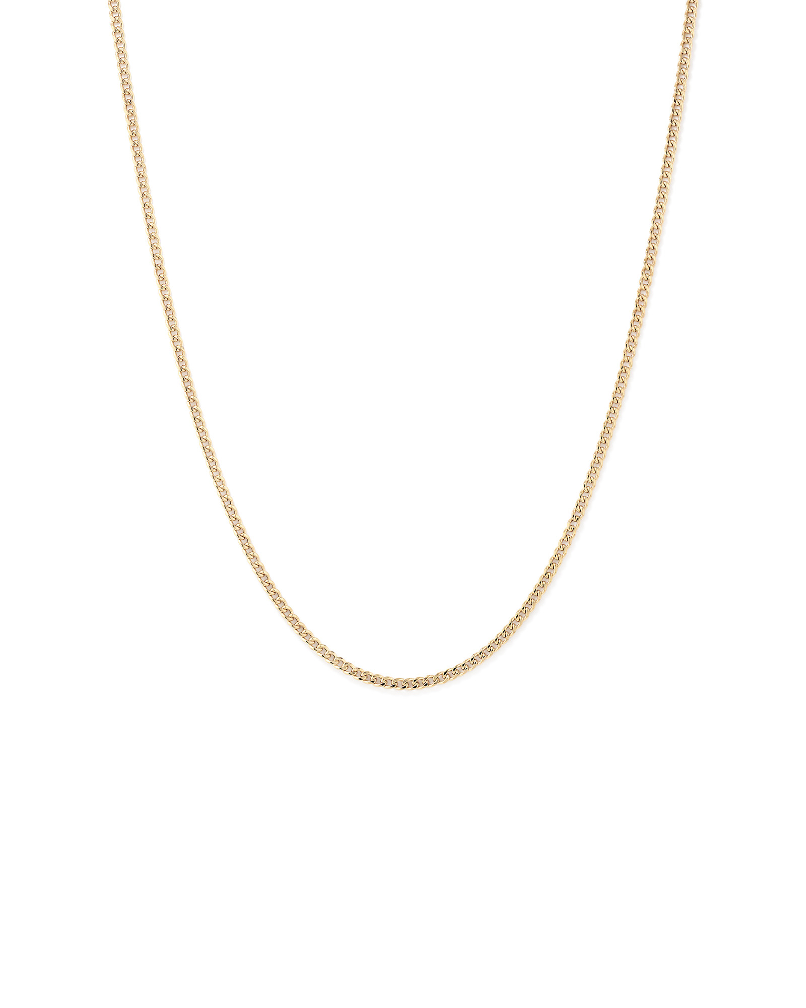 45cm (17") 2.8mm Width Semi Solid Miami Curb Chain in 10kt Yellow Gold