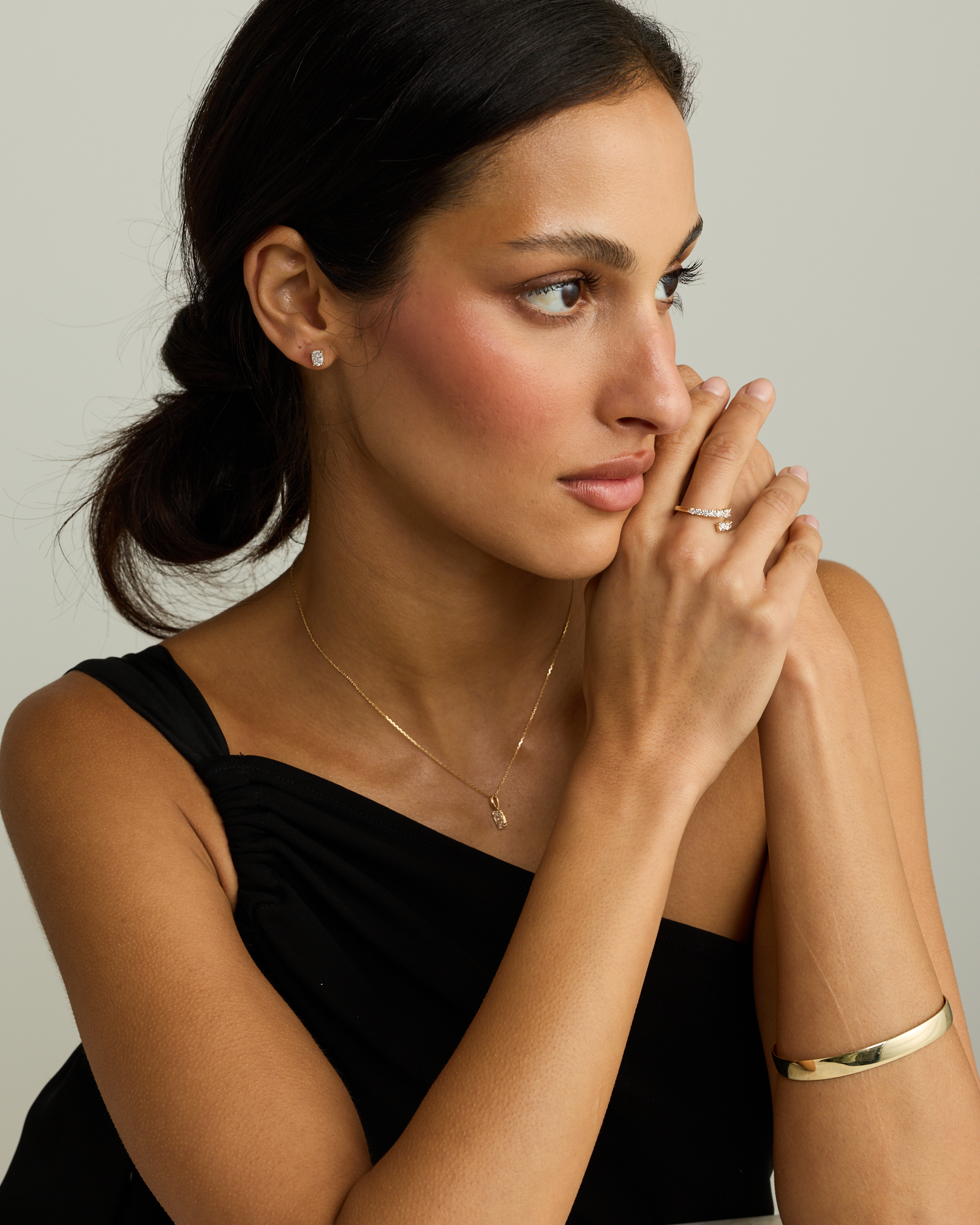 1.00TW Lab Diamond Cushion Stud Earrings in 10kt Gold