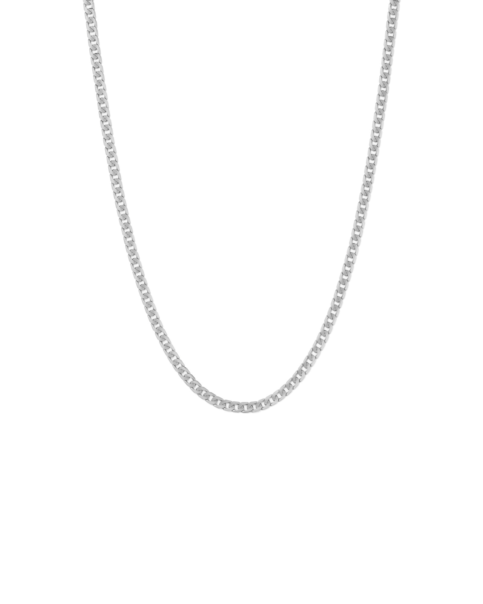 50cm (22") 6mm-6.5mm Width Curb Chain in 10kt White Gold