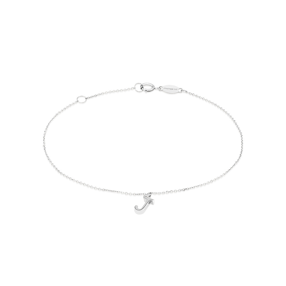 Bracelet à initiale « J » en argent