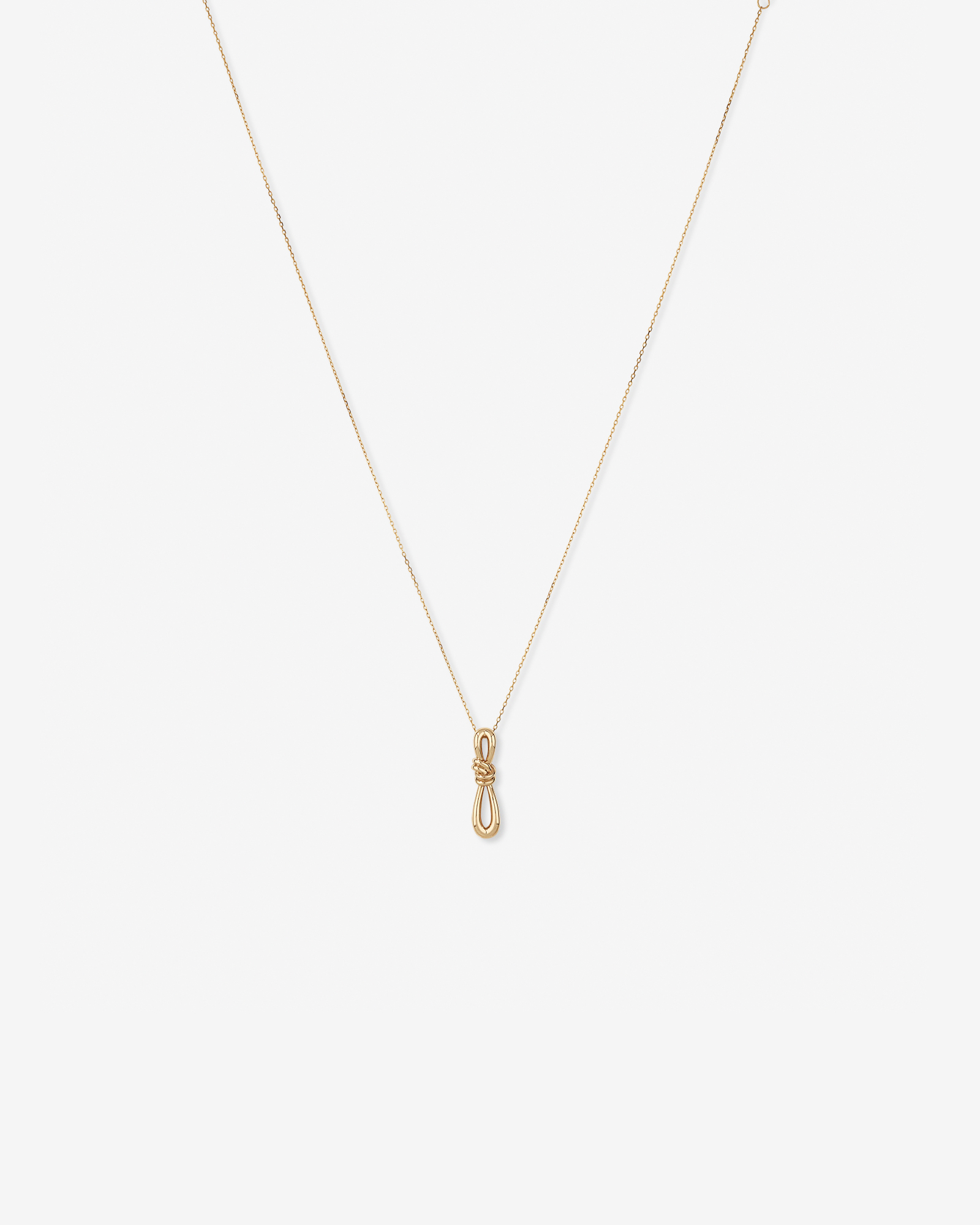 Vertical Sliding Knot Pendant Necklace in 10kt Yellow Gold