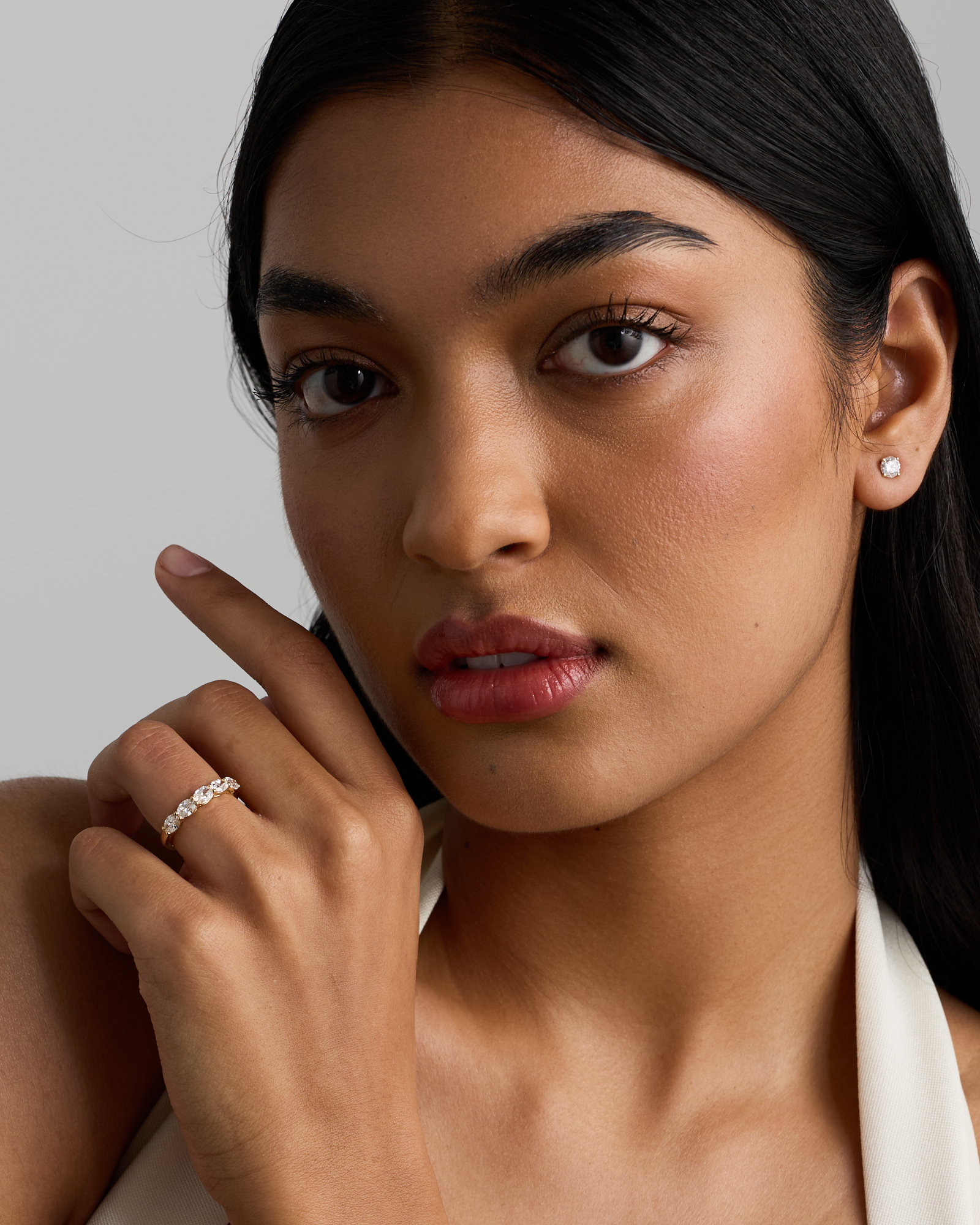 1.25 Carat TW East-West Oval Laboratory-Grown Diamond Wedding Ring 14kt Yellow Gold