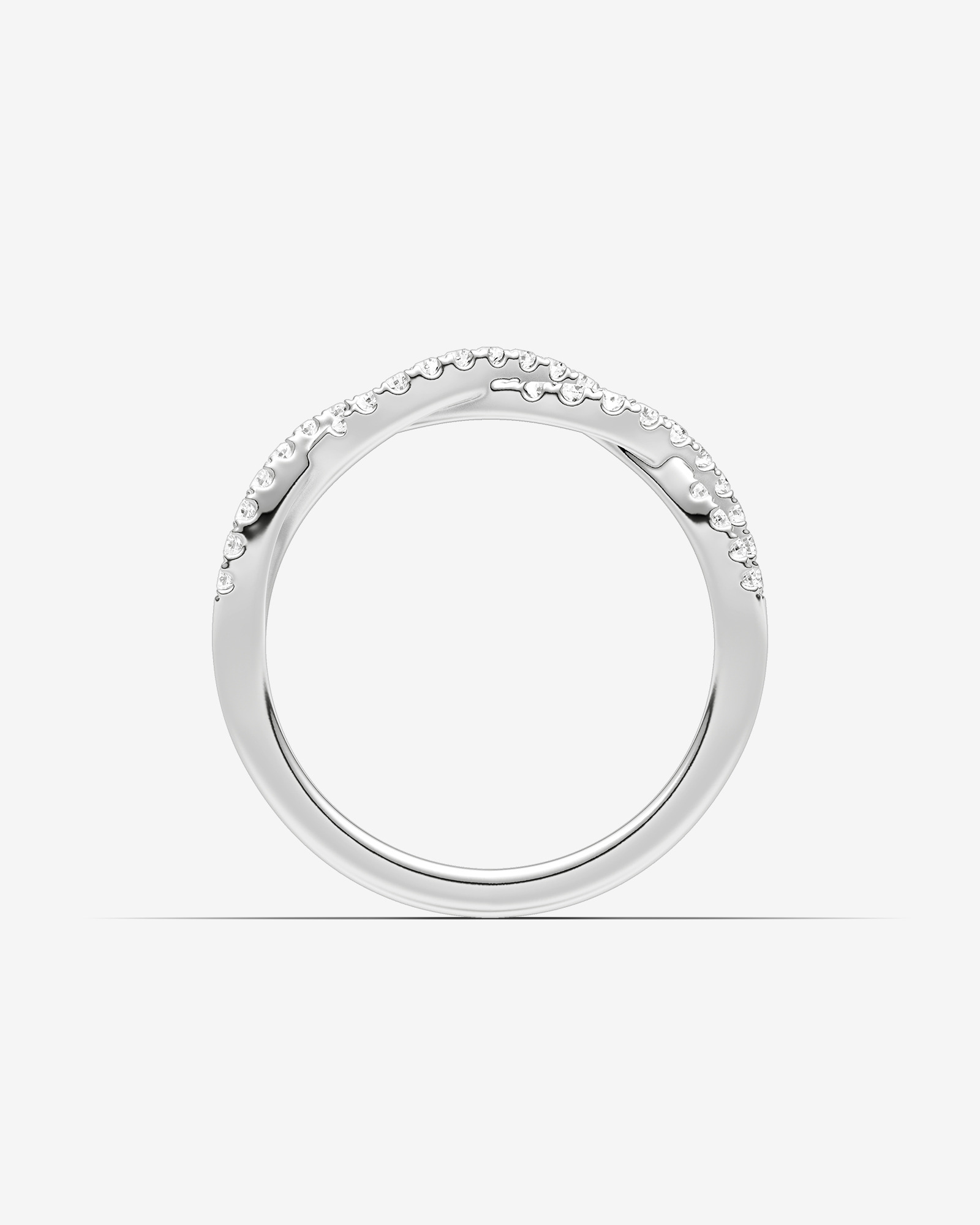 0.25 Carat TW Twist Diamond Wedding Ring in 14kt White Gold