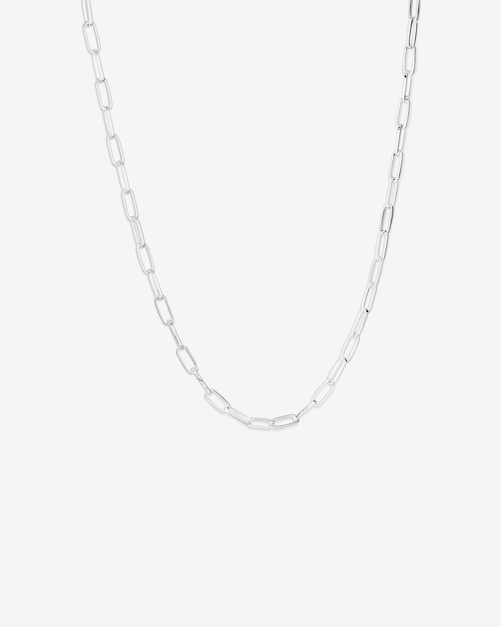 46cm (18.1”) 5.5mm-6mm Width Paperclip Chain in Sterling Silver