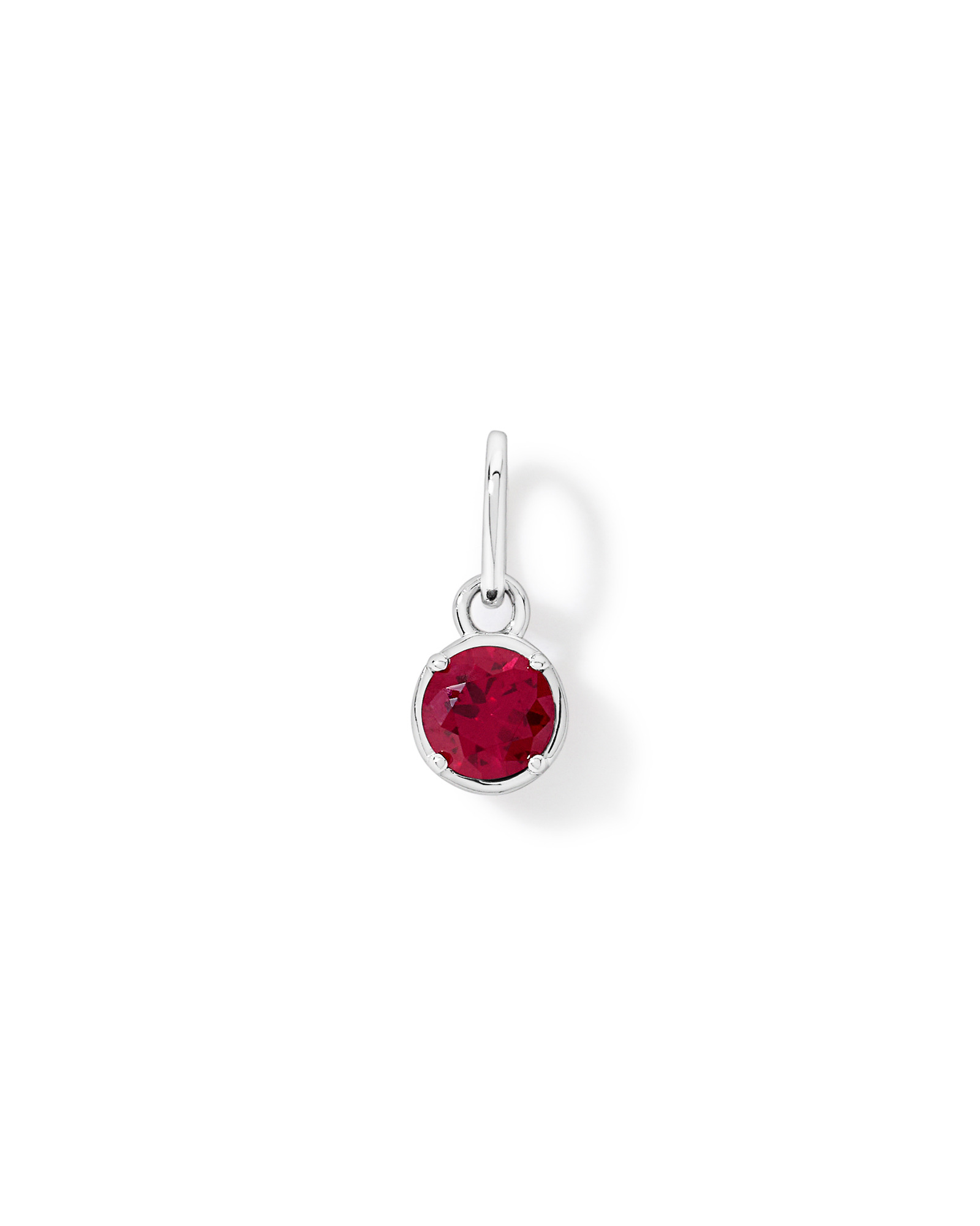 Pendentif rubis rond créé en argent sterling