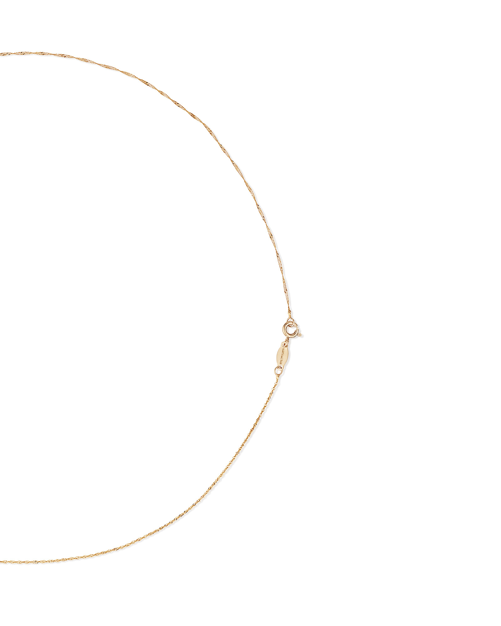 50cm (20") 1mm Width Singapore Chain in 10kt Yellow Gold