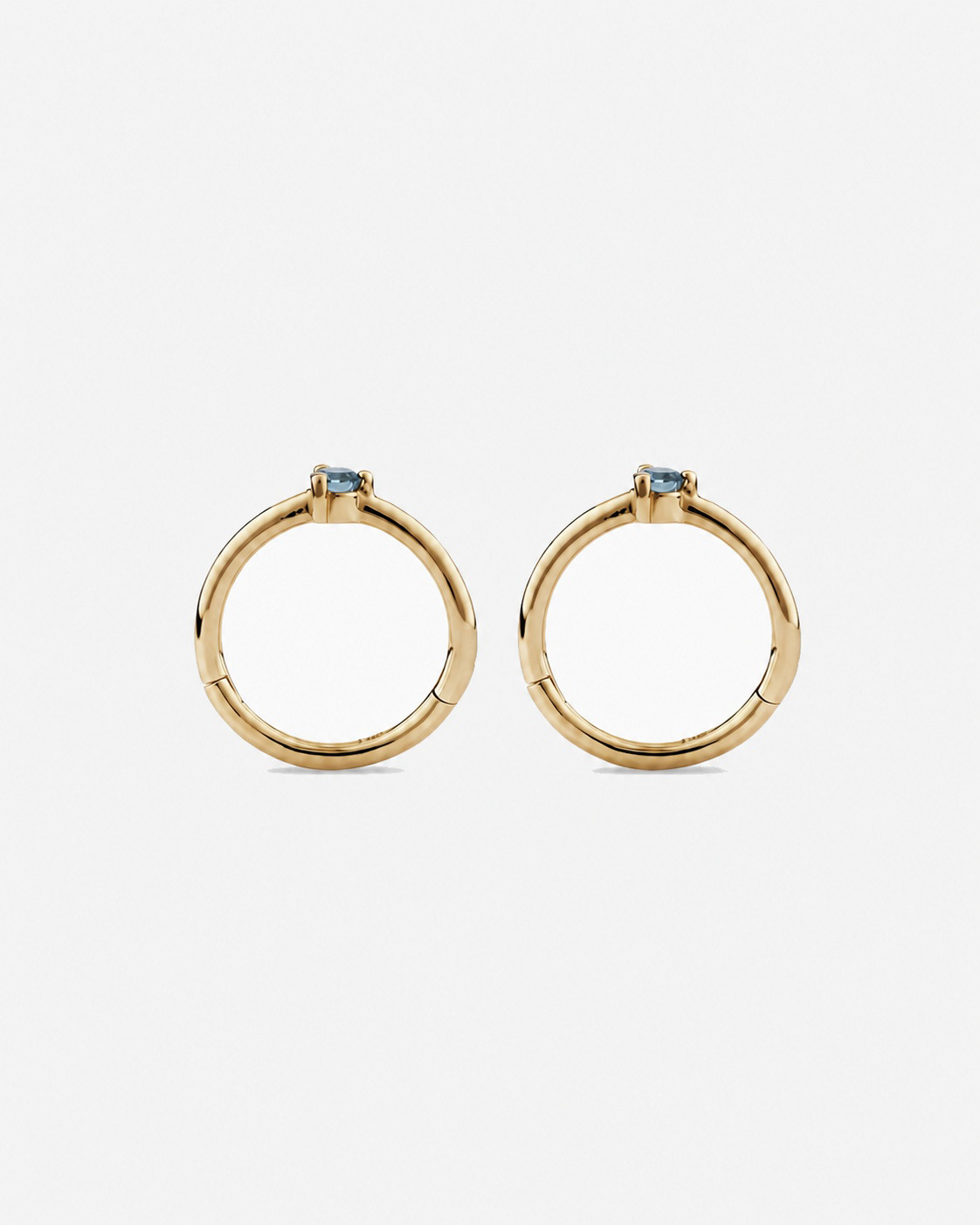 10mm Blue Topaz Accent Sleepers in 10kt Yellow Gold