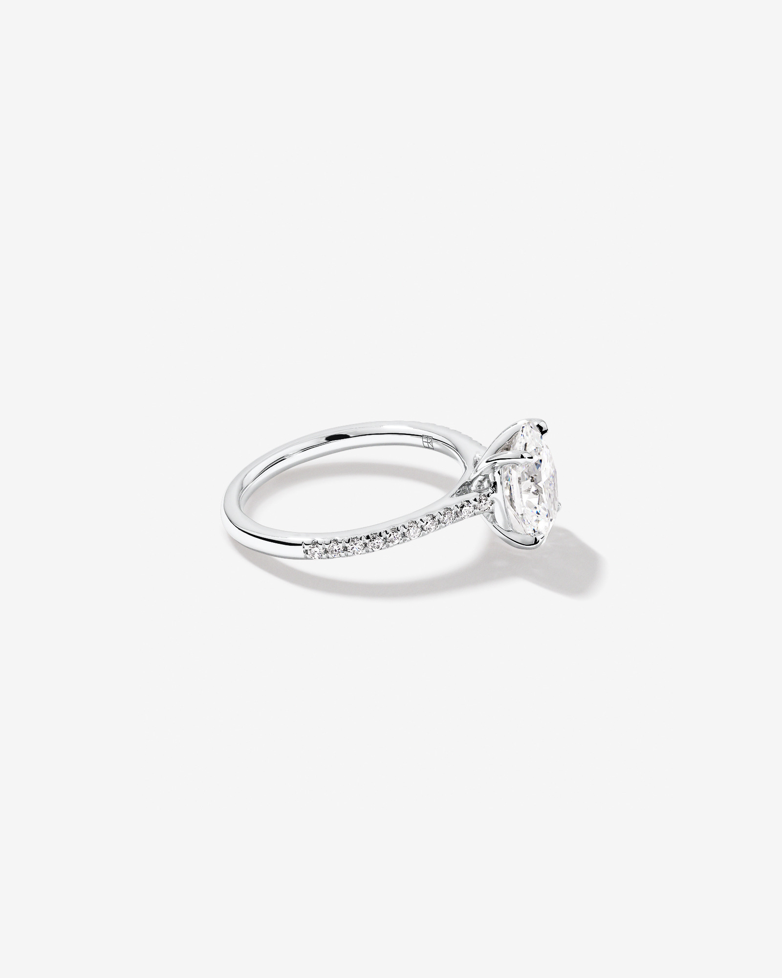 2.20 Carat TW Oval Cut Laboratory-Grown Diamond Engagement Ring in 14kt White Gold