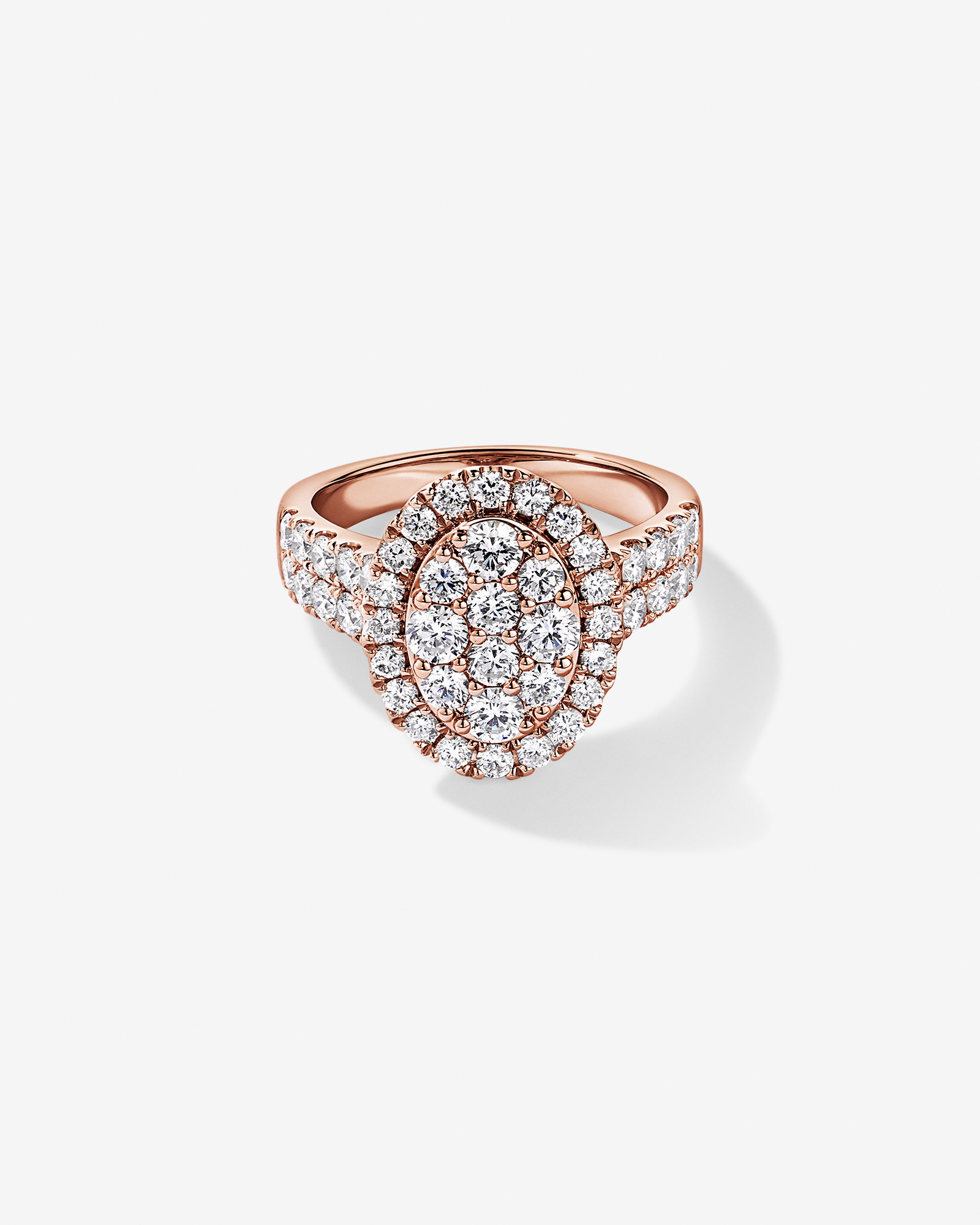 2.00TW Round Brilliant Laboratory-Grown Diamond Cluster Ring 10kt Rose Gold