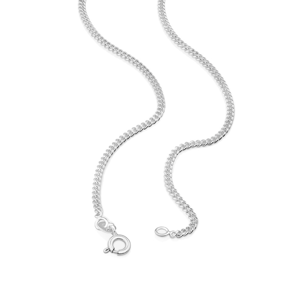 Chaîne à maillons gourmette en argent sterling de 50 cm, largeur de 1,5 à 2 mm