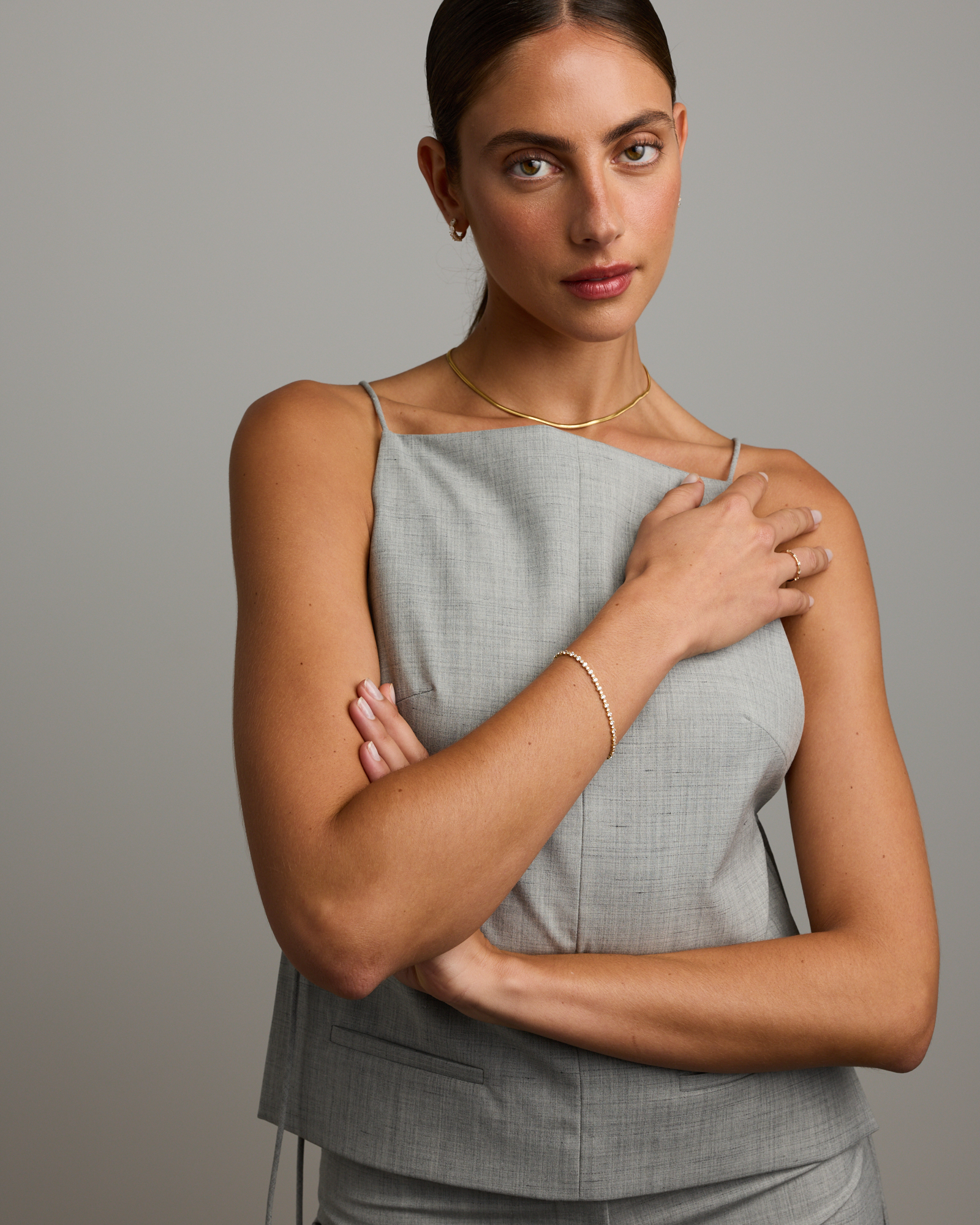 Cubic Zirconia Alternating Tennis Bracelet in 18kt Gold Vermeil