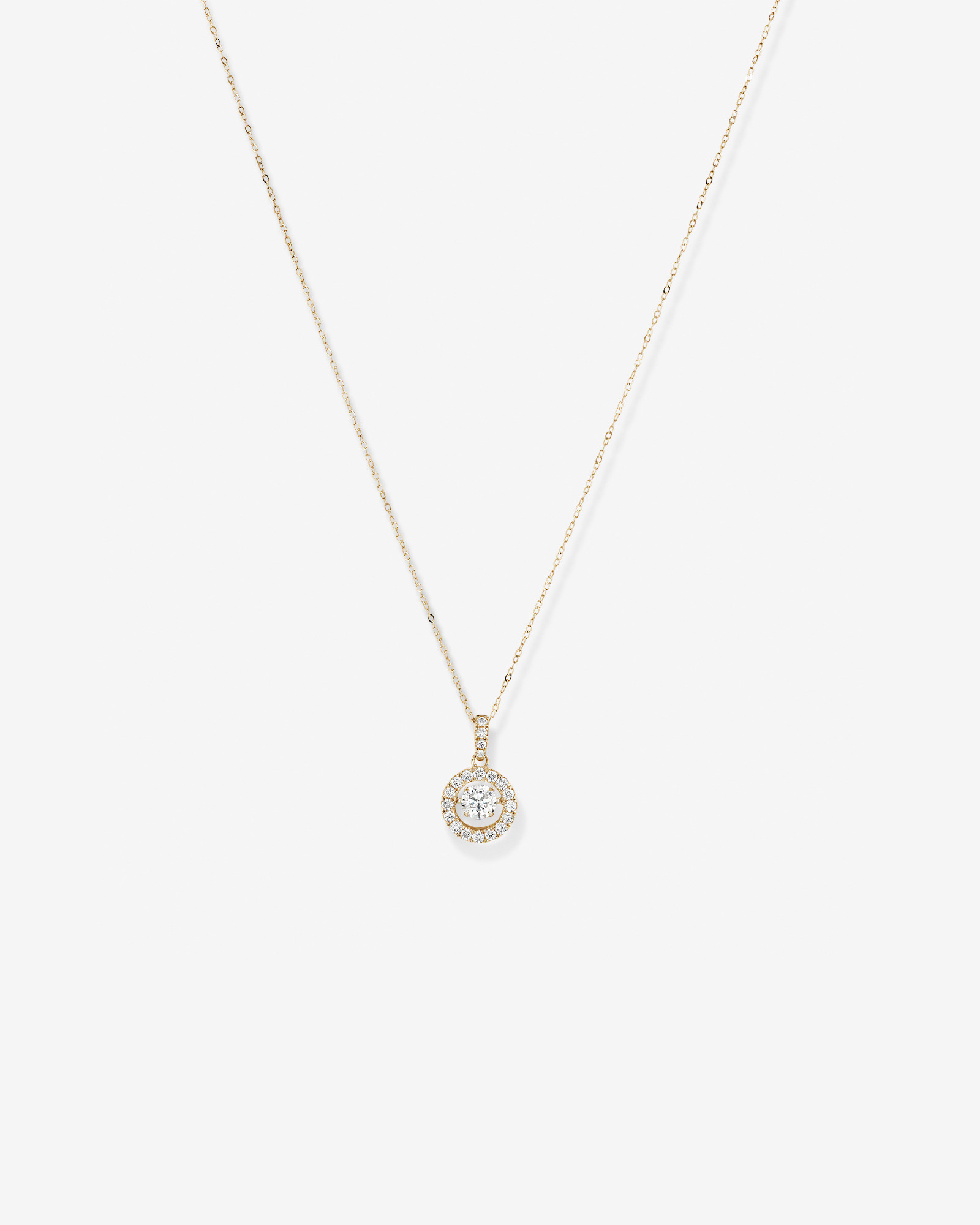 Pendentif rond de laboratoire Lume avec 1,00 carat TW de diamants cultivés en laboratoire en or 10 carats