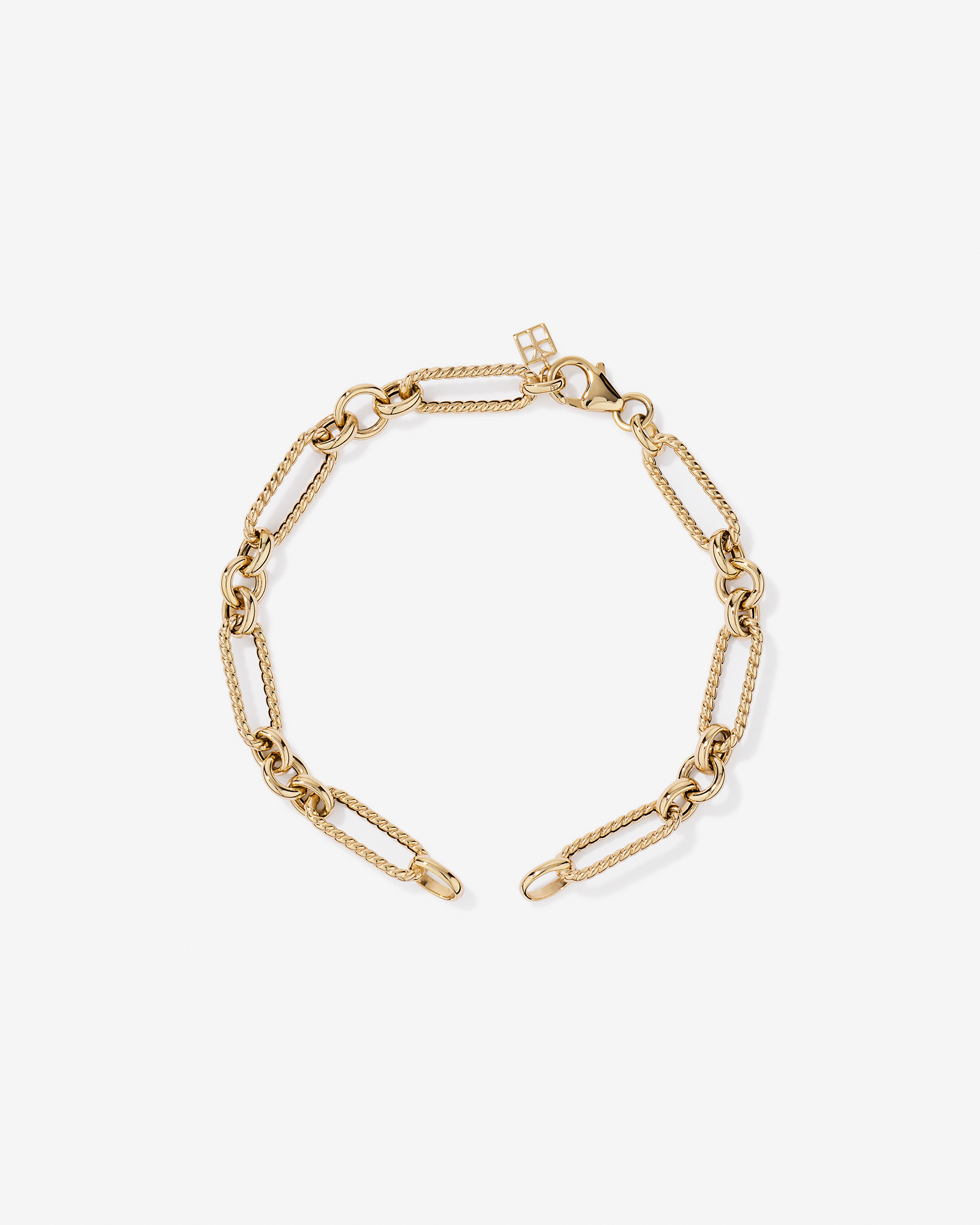 18.5cm (7.2") Twist Paperclip Open Bracelet in 10kt Yellow Gold