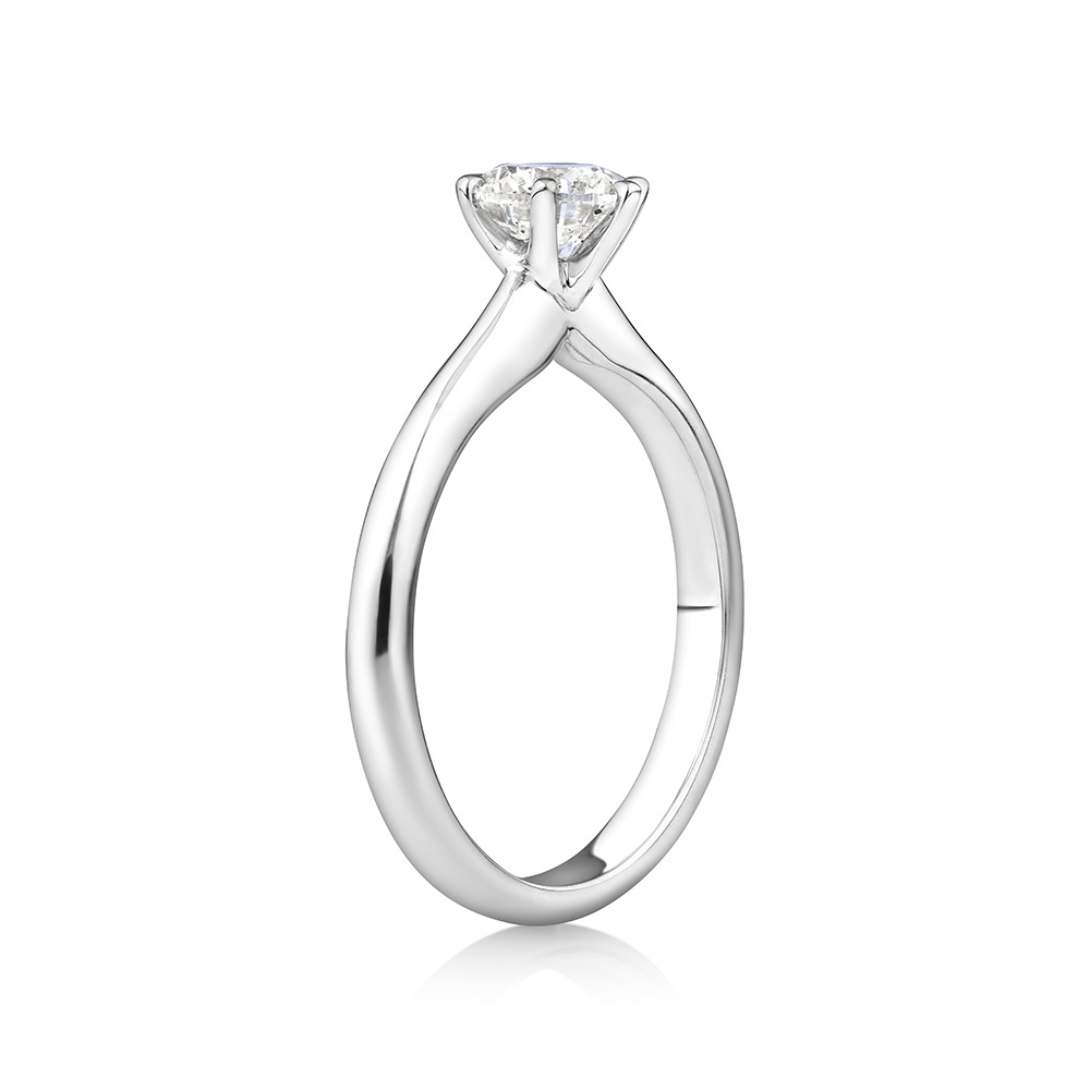 Certified Solitaire Engagement Ring with a 0.75 Carat TW Diamond in 18kt White Gold