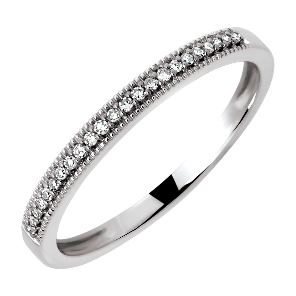 Wedding Band  with Diamonds  in 10kt White  Gold 