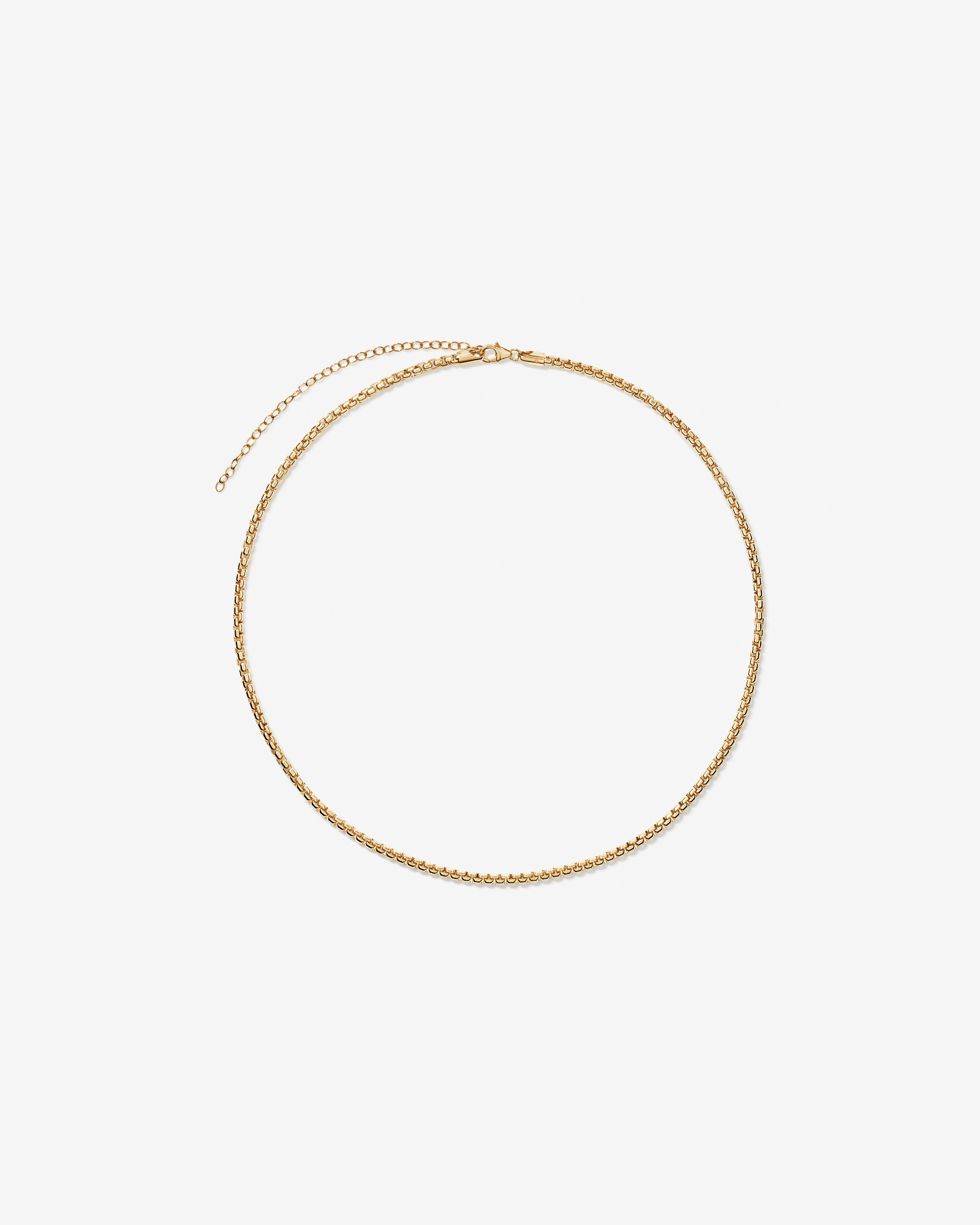 60cm (24") 3.5mm Wide Round Box Chain in 18kt Gold Vermeil
