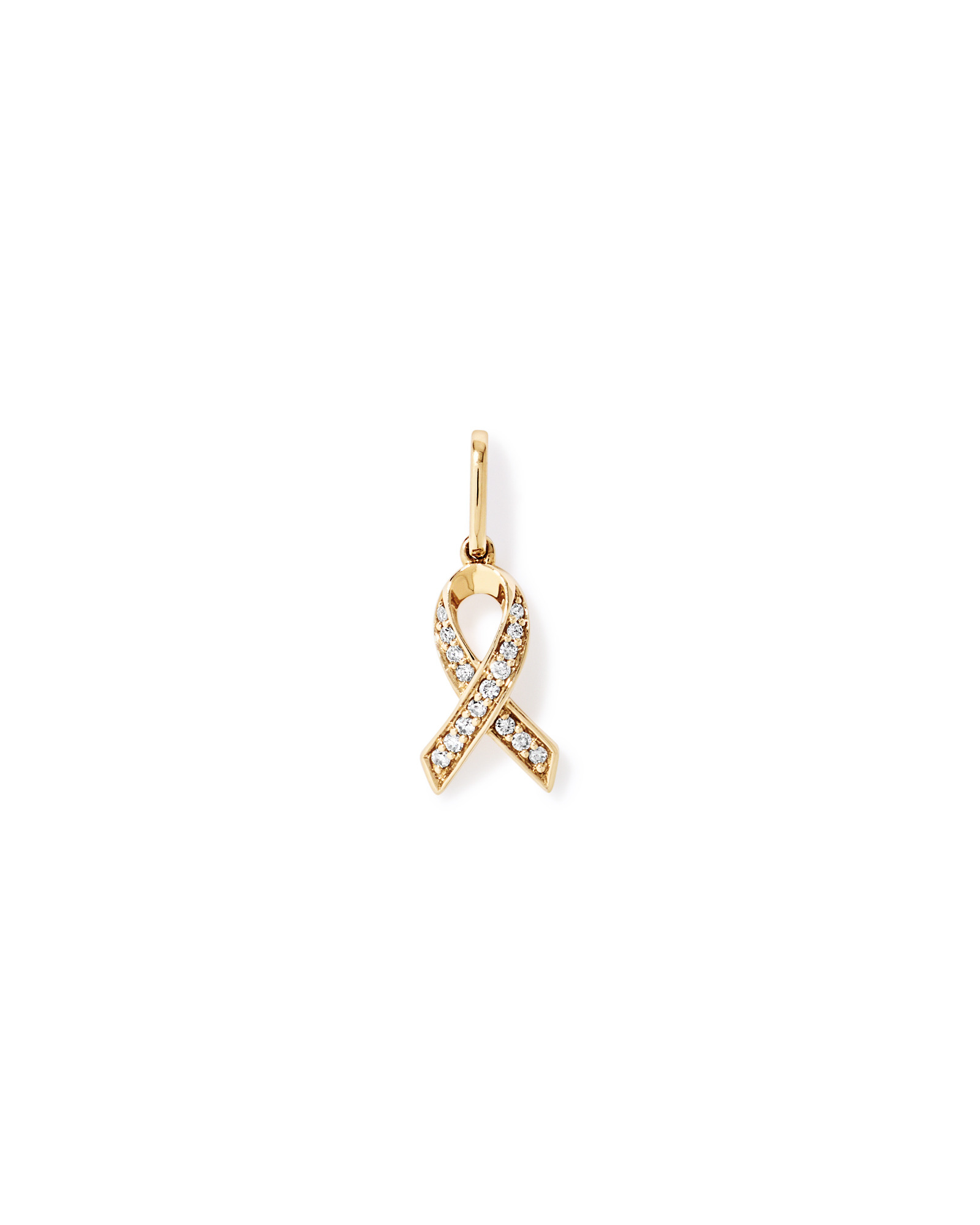 0.05TW Cancer Ribbon Pendant in 10kt Gold
