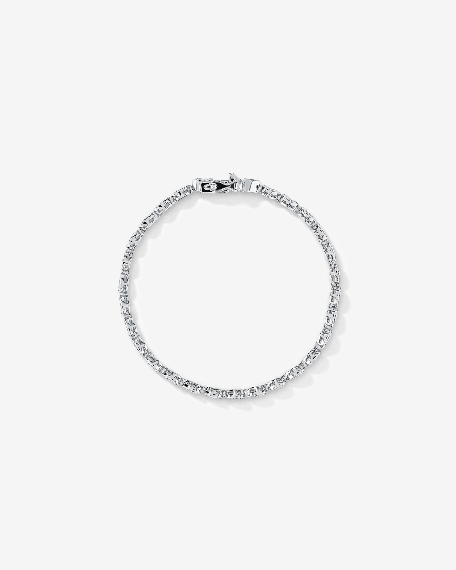 Bracelet Tennis en Zircon Cubique en Forme de Poire Serties en Chaton en Argent Sterling