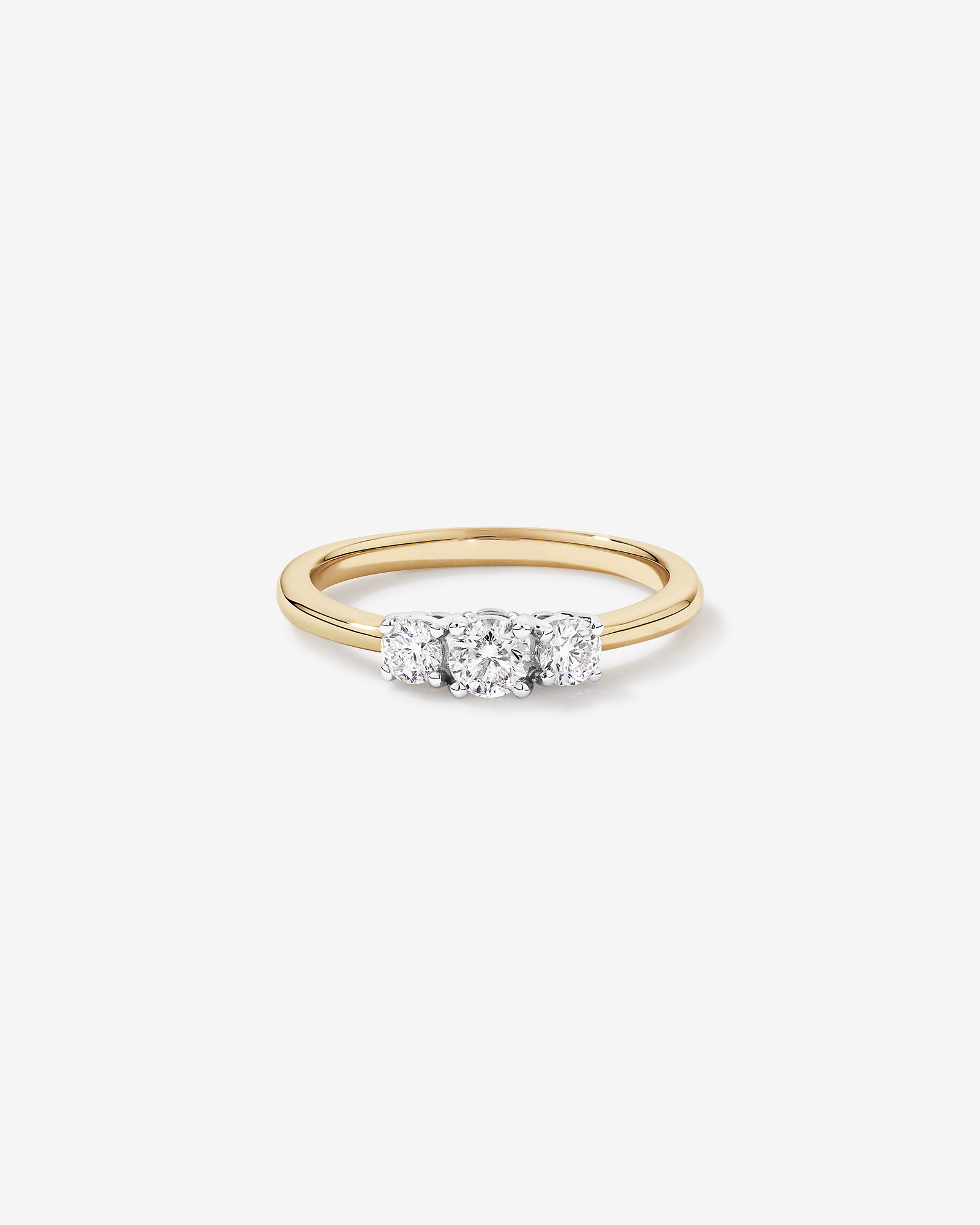 0.50 Carat TW 3 Stone Signature 101 Diamond Ring in 14kt Yellow and White Gold