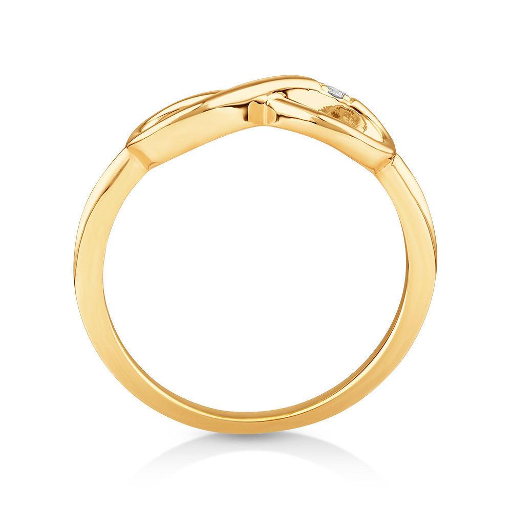 Diamond Accent Infinity Ring in 10kt Yellow Gold