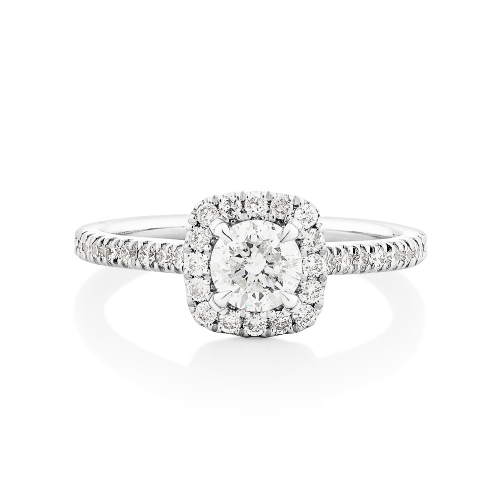 Engagement Ring with 0.95 Carat TW Of Diamonds In 14kt White Gold